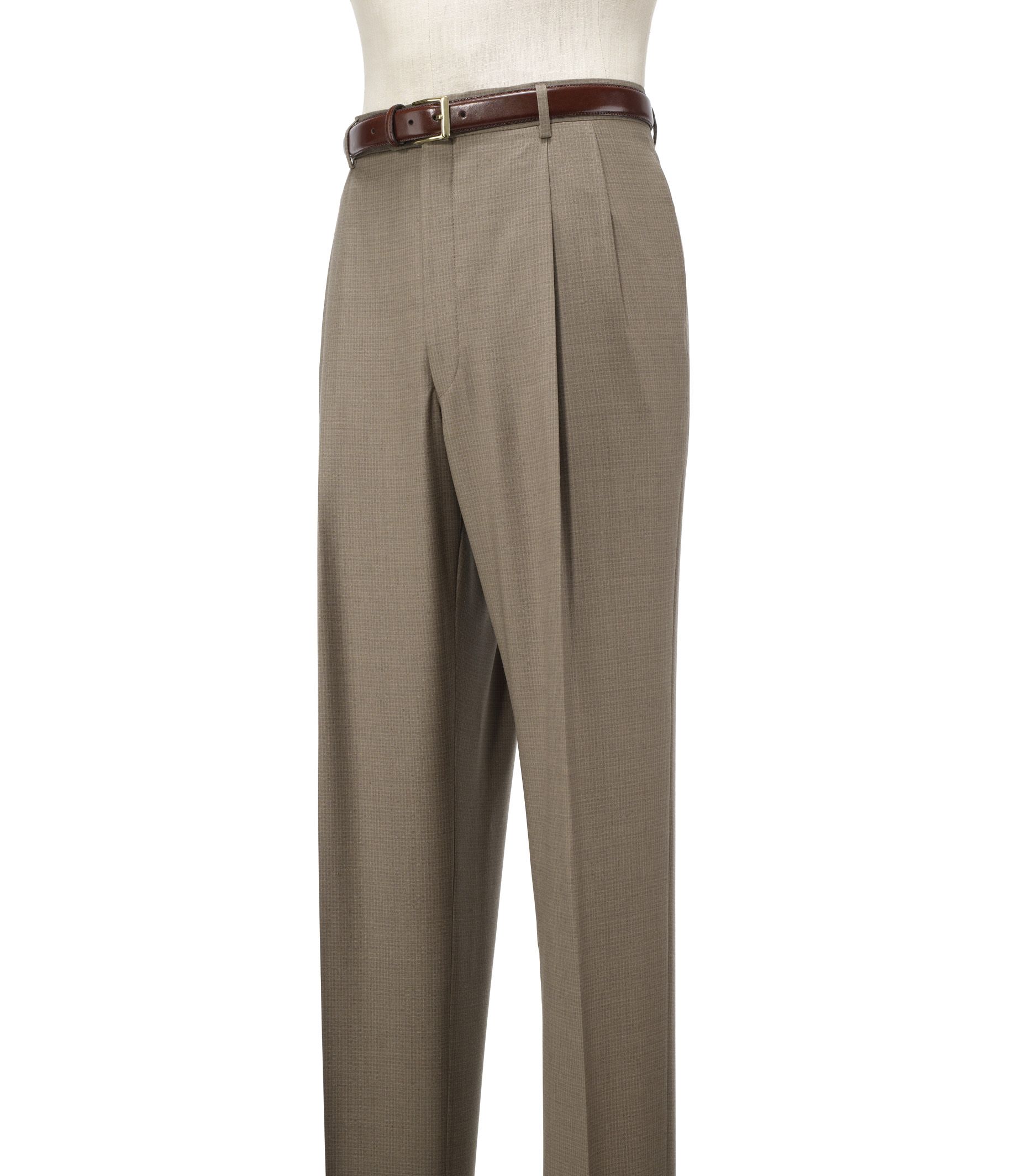 Signature Year-Round Box Check Pleated Trousers- Sizes 44-48