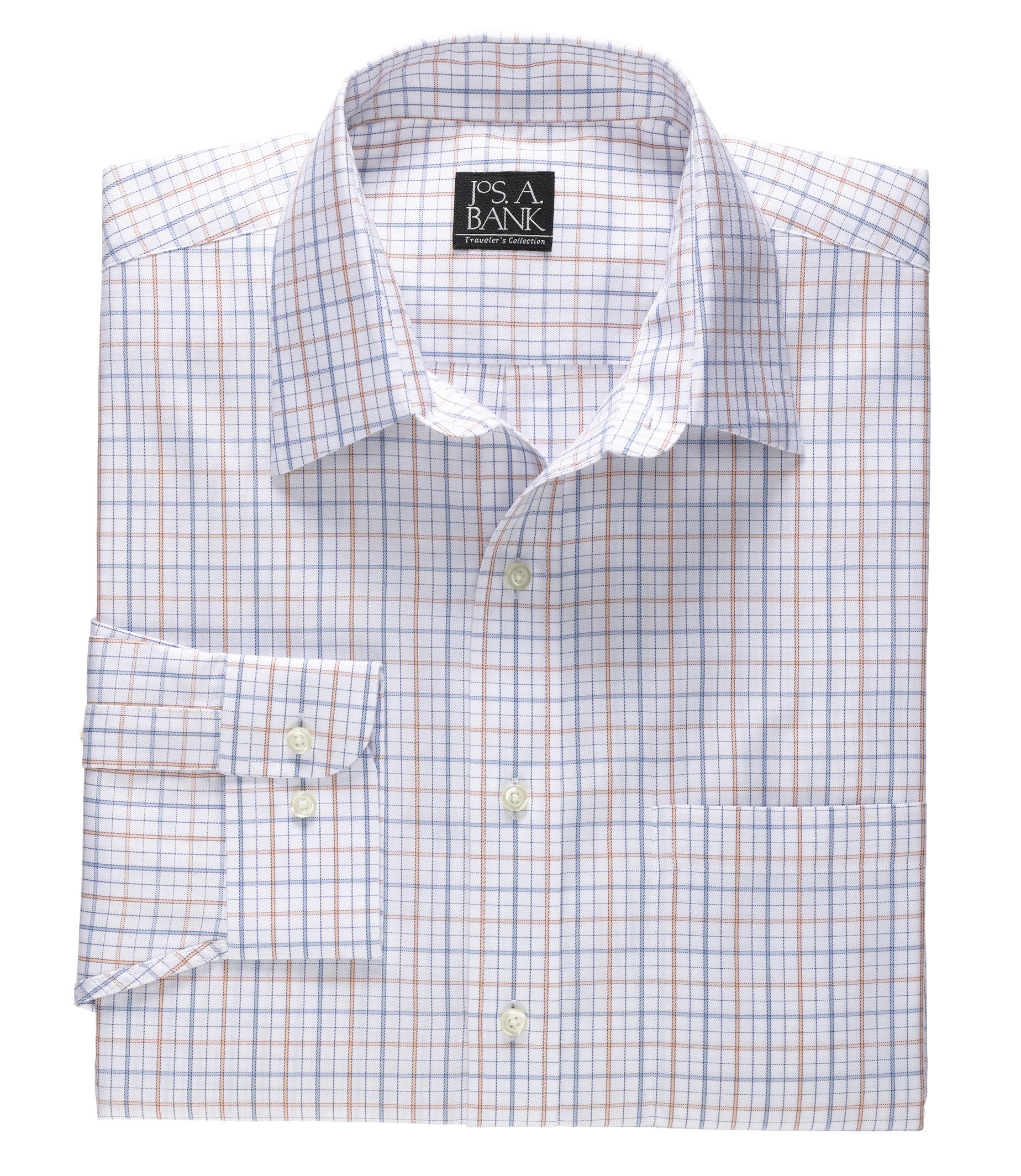 Traveler Tailored Fit Long-Sleeve Point Collar Sportshirt