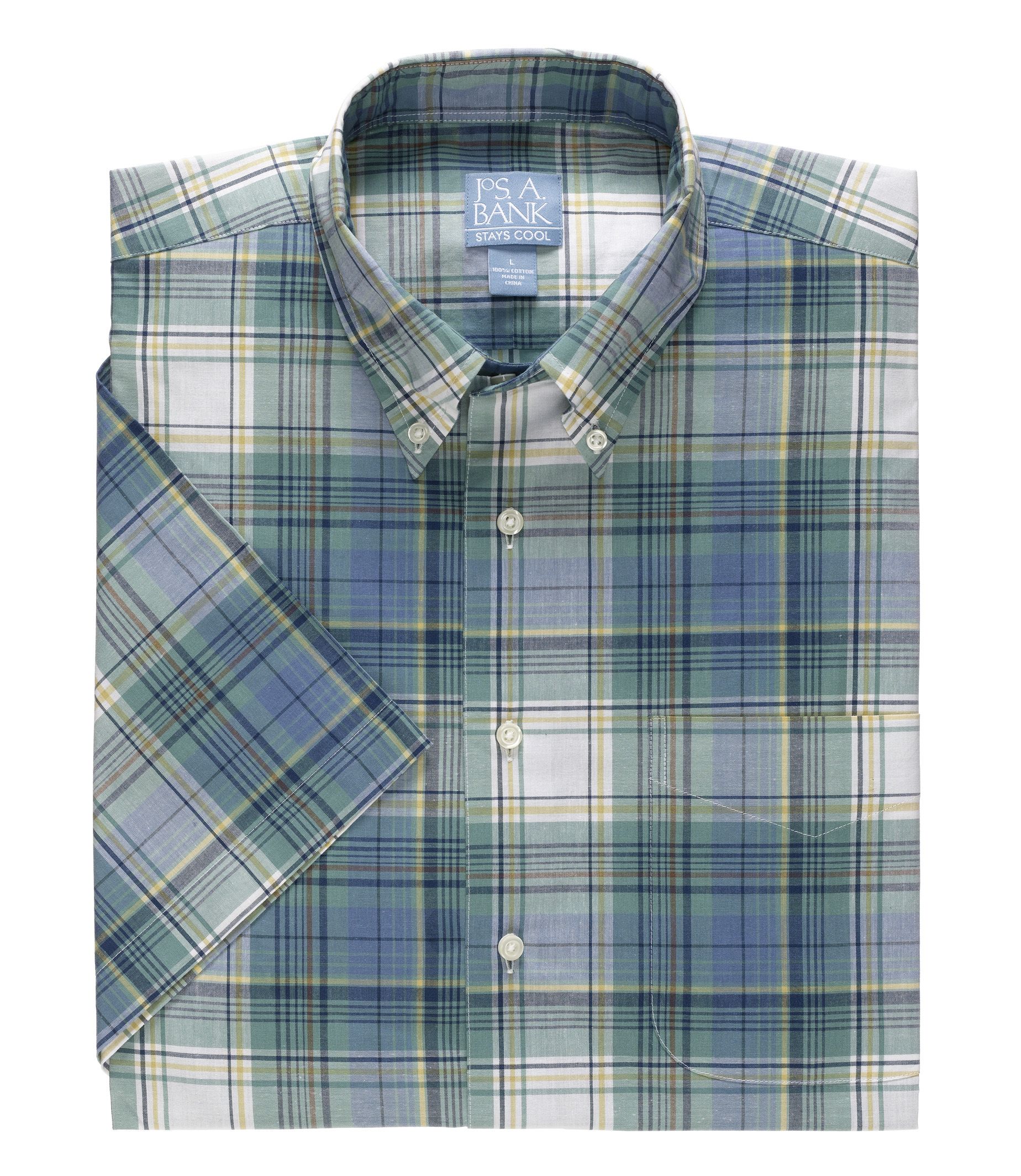 Stays Cool Short Sleeve Madras Sportshirt