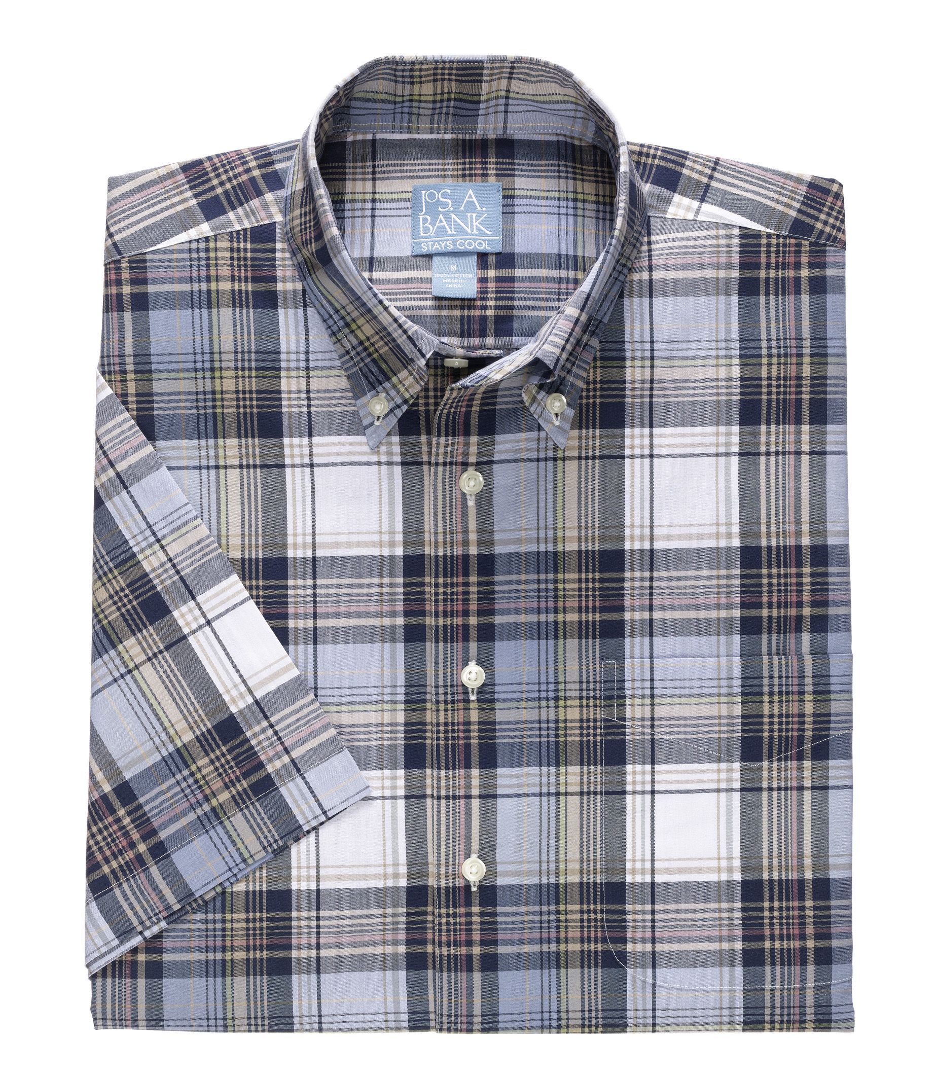 Stays Cool Short Sleeve Madras Sportshirt