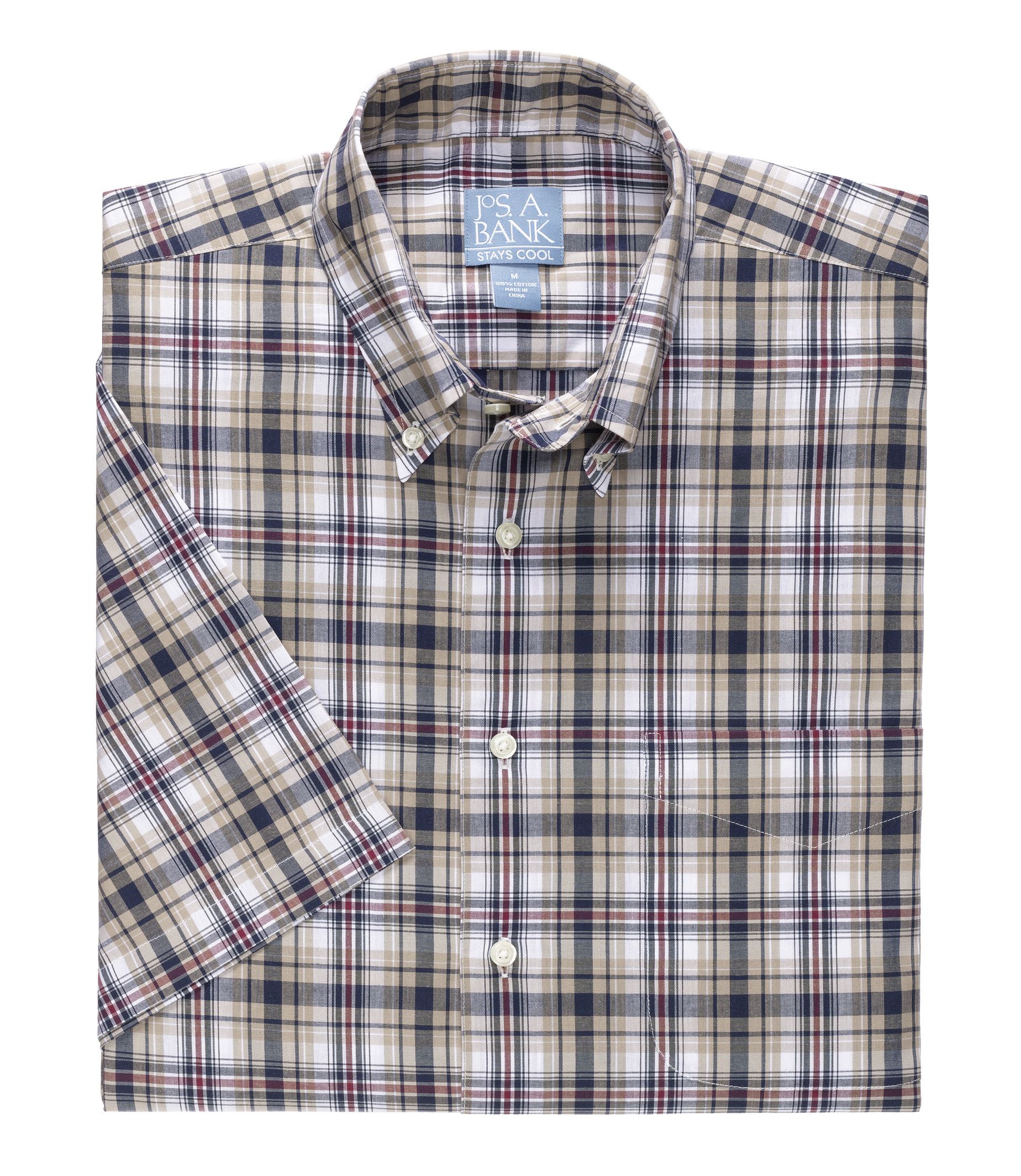 Stays Cool Short Sleeve Madras Sportshirt