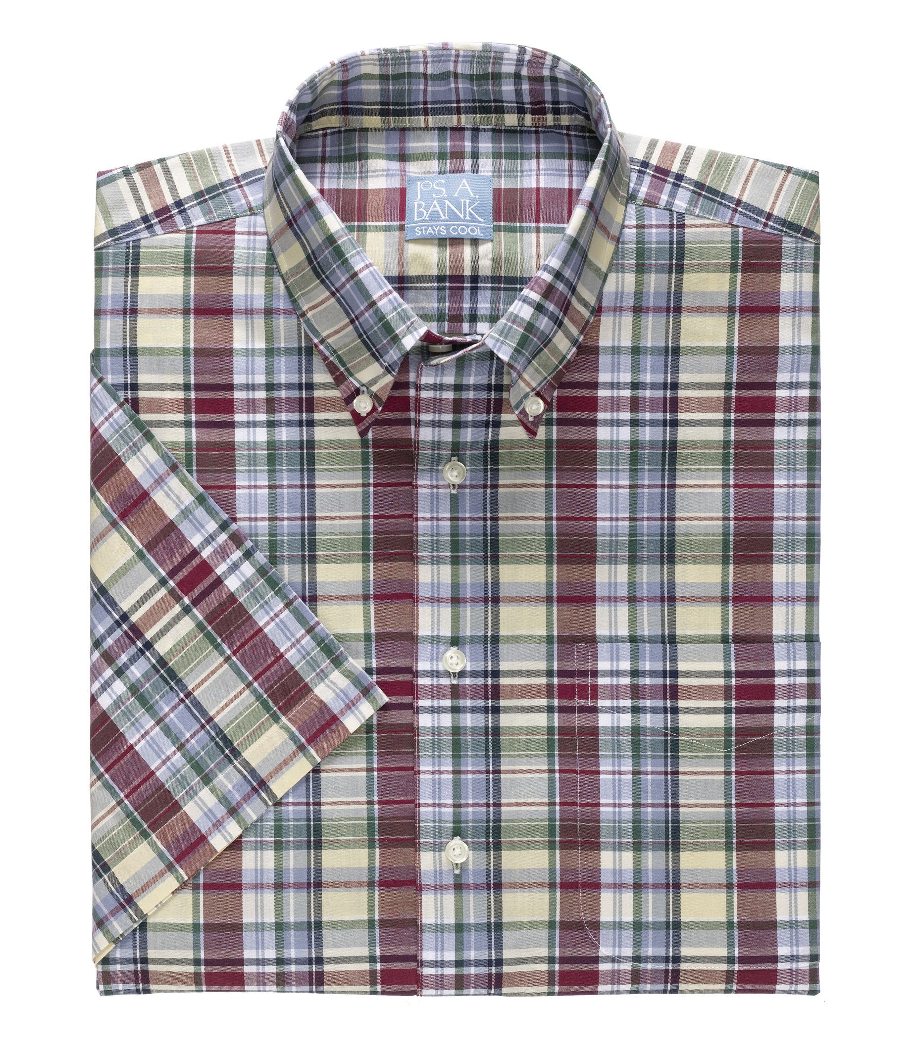 Stays Cool Short Sleeve Madras Sportshirt