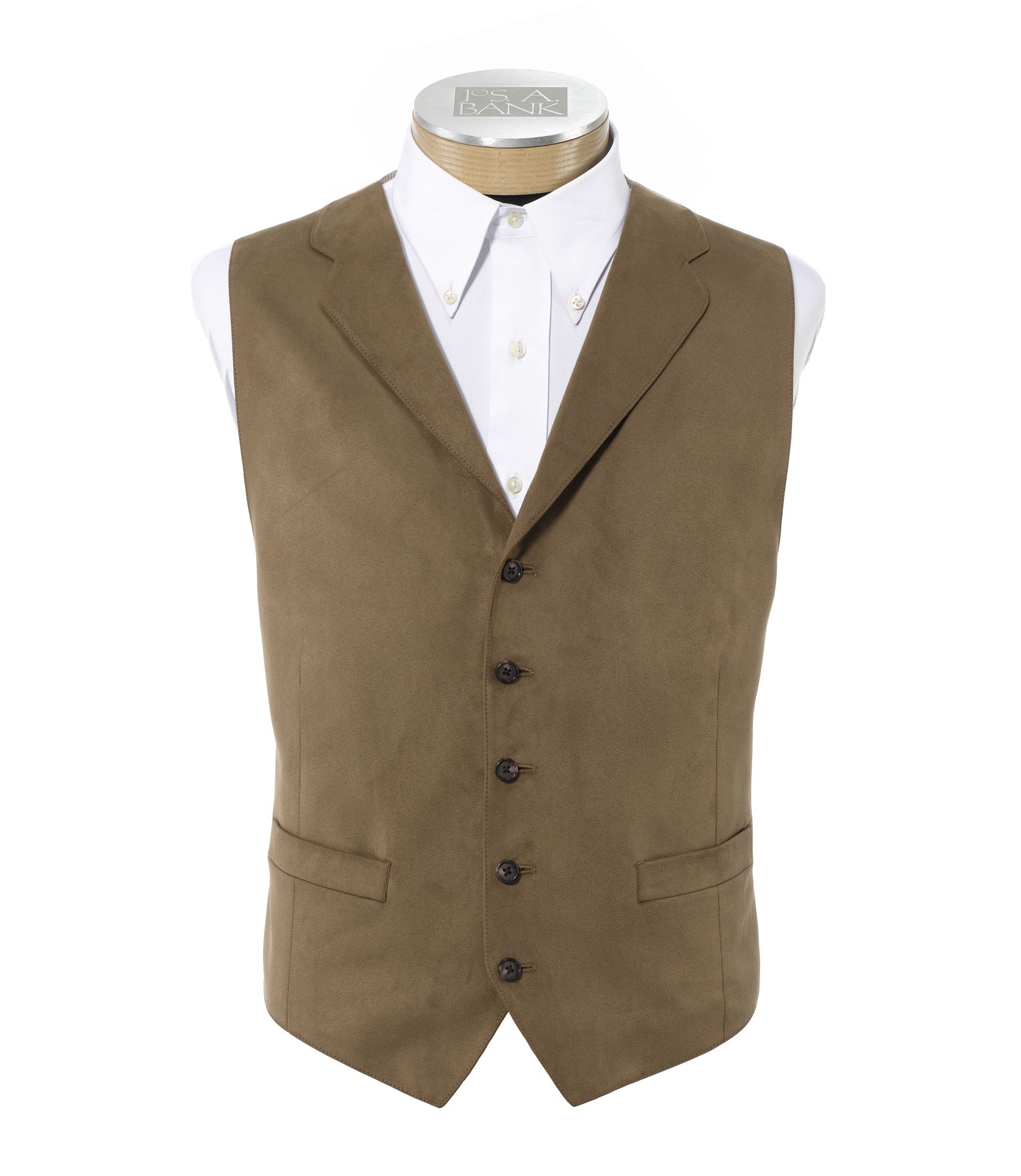Suede Vest With Collar And Lapel Skymbu