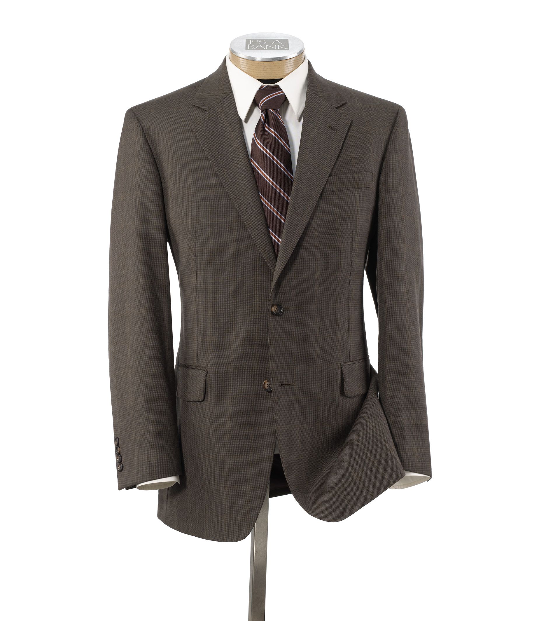 Executive 2-Button Wool Suit with Center Vent with Pleated Front Trousers