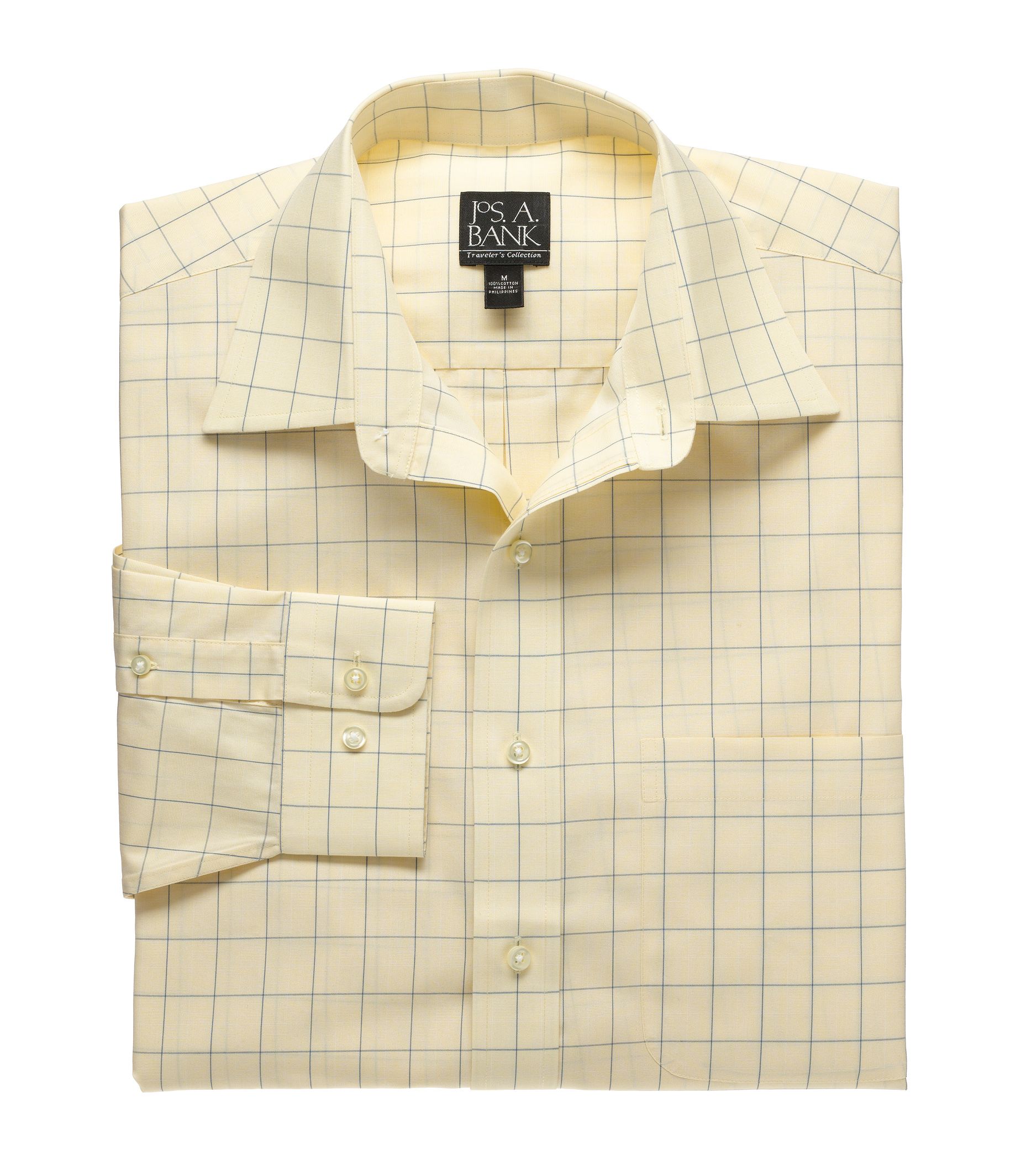 Traveler Tailored Fit Long-Sleeve Point Collar Sportshirt
