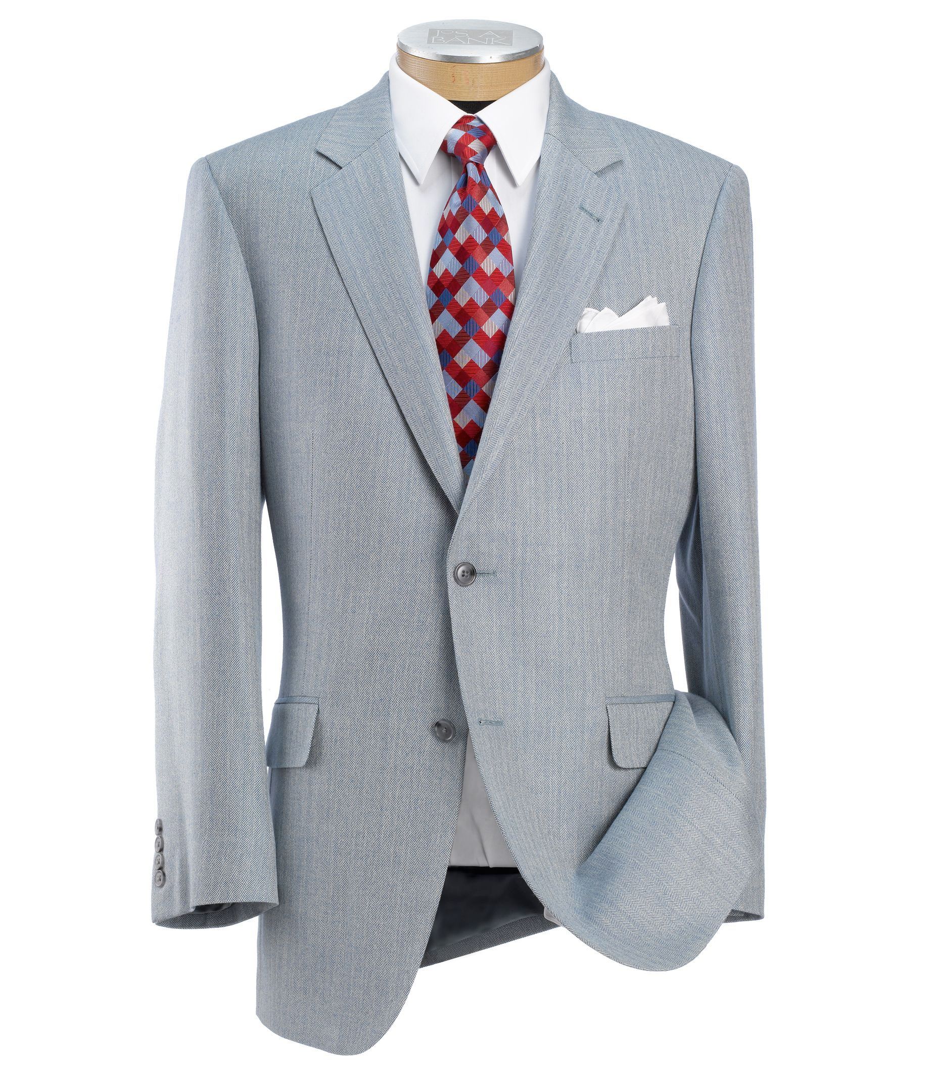 Signature 2button Herringbone Portly Sportcoat Sizes 4852 Edgetype