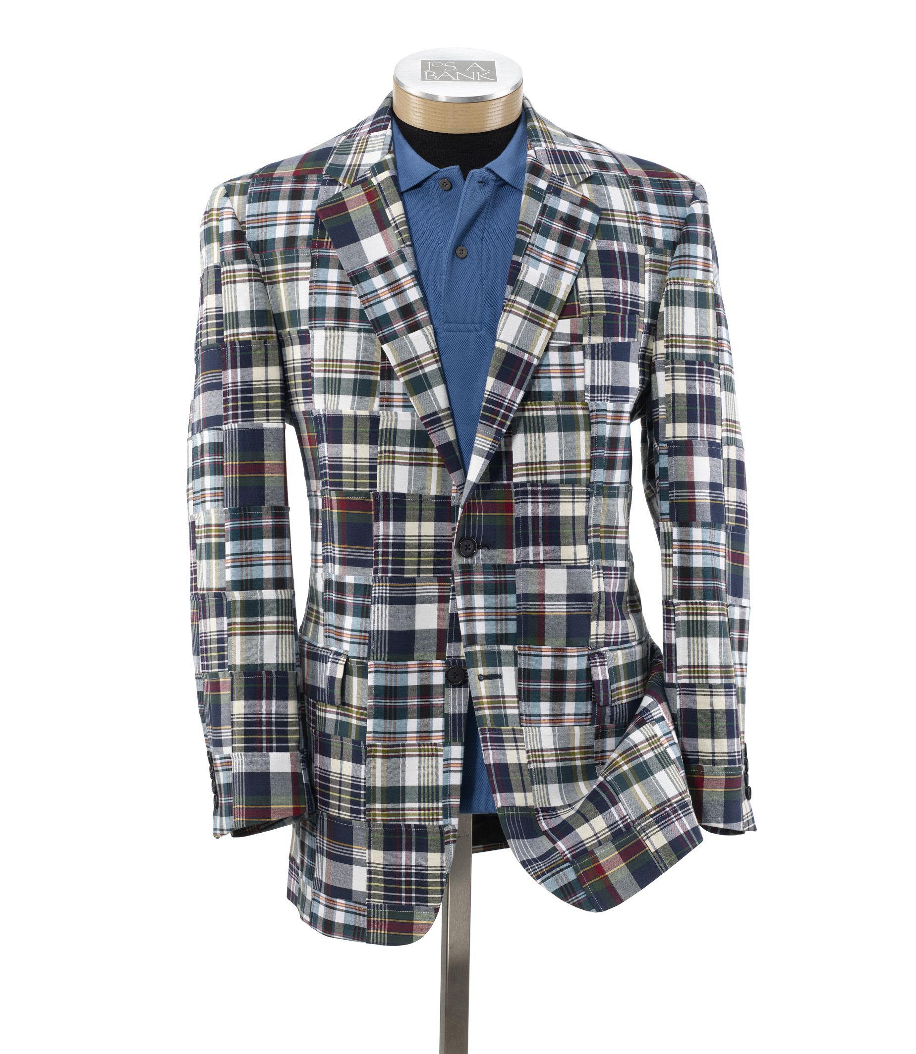 Patchwork Madras 2 Button Sportcoat Skymbu