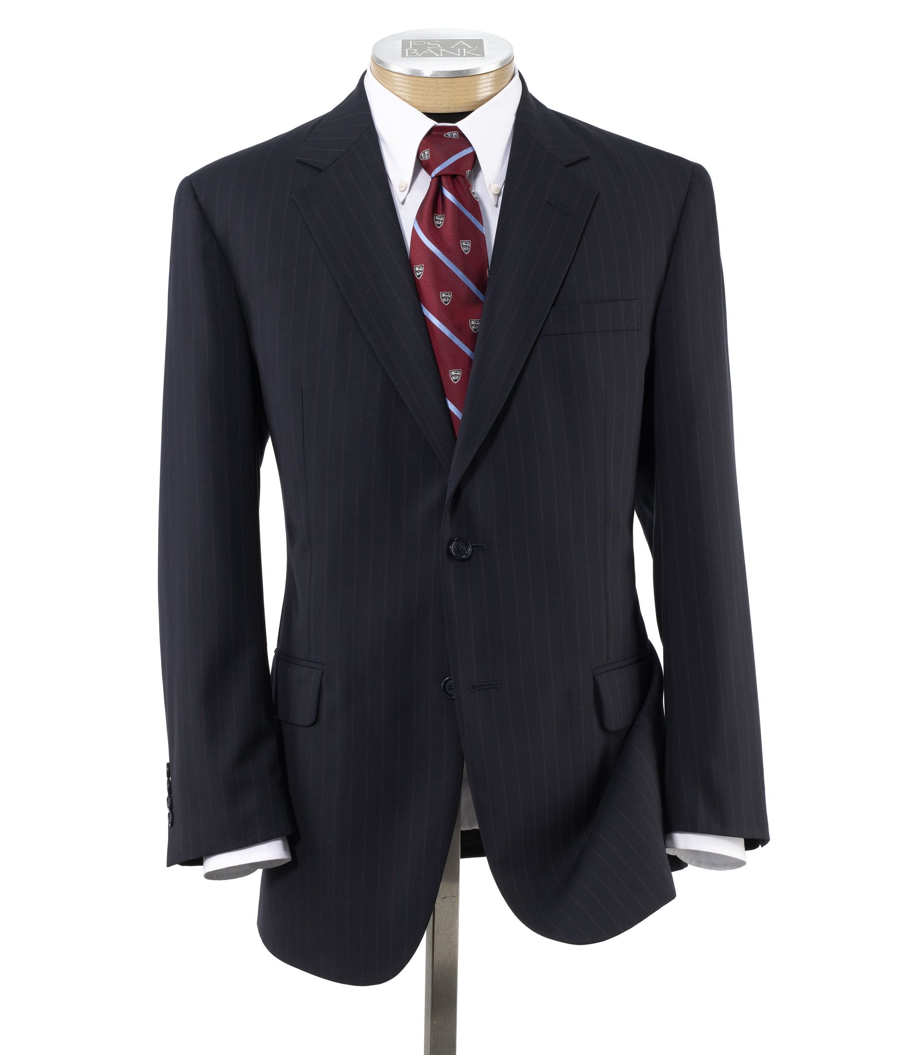 Executive 2-Button Wool Suit with Center Vent with Pleated Front Trousers