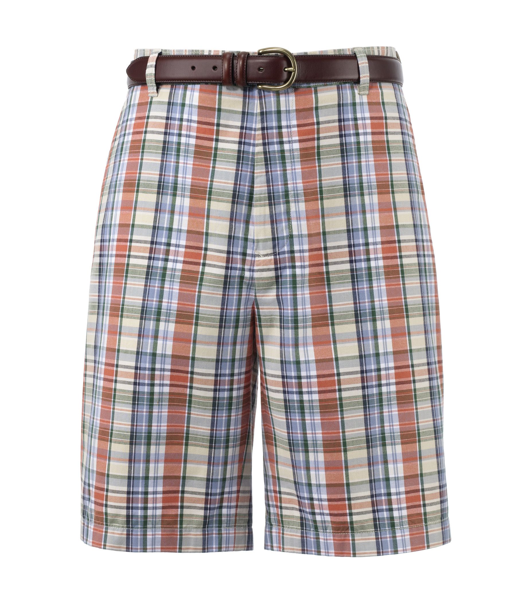 Factory Store Plaid Plain Front Shorts