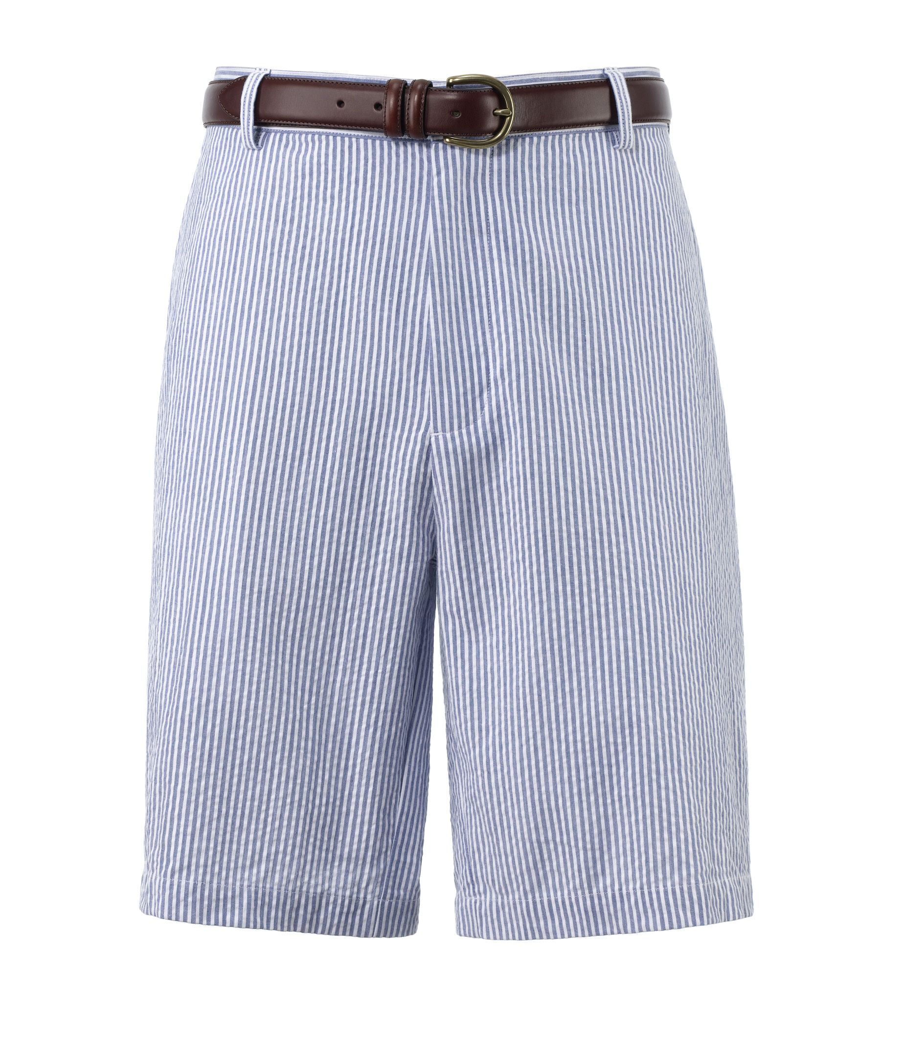 Factory Store Seersucker Plain Front Shorts