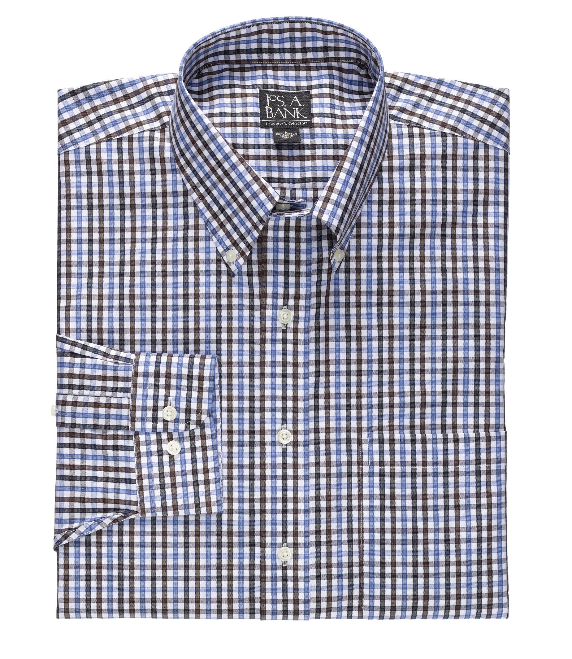 Traveler Patterned Poplin Buttondown Collar Sportshirt