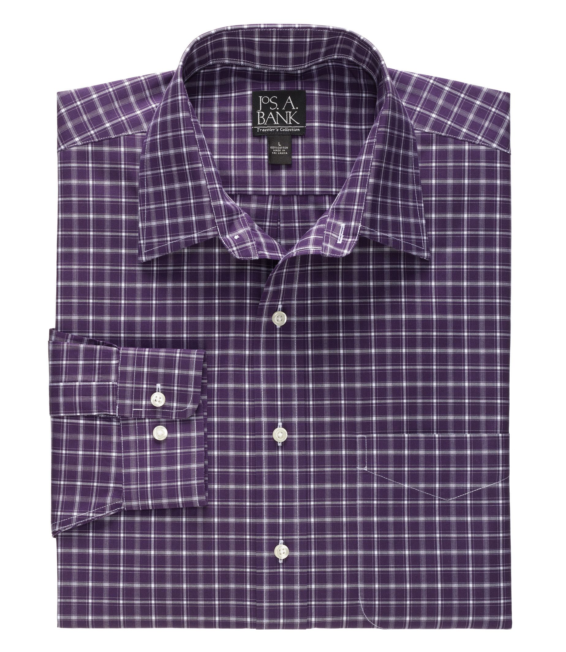 Traveler Patterned Poplin Point Collar Sportshirt