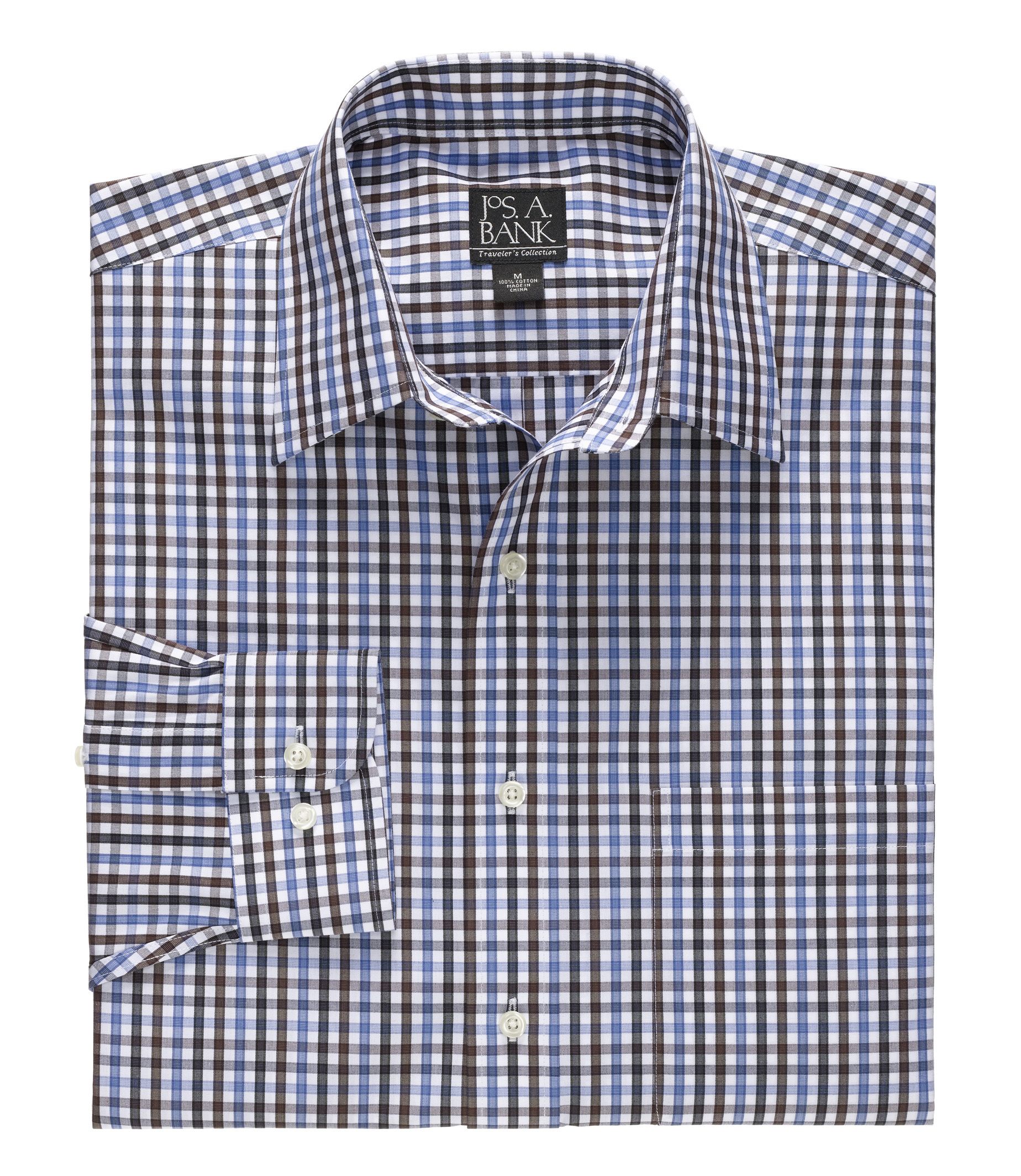 Traveler Tailored Fit Long-Sleeve Point Collar Sportshirt