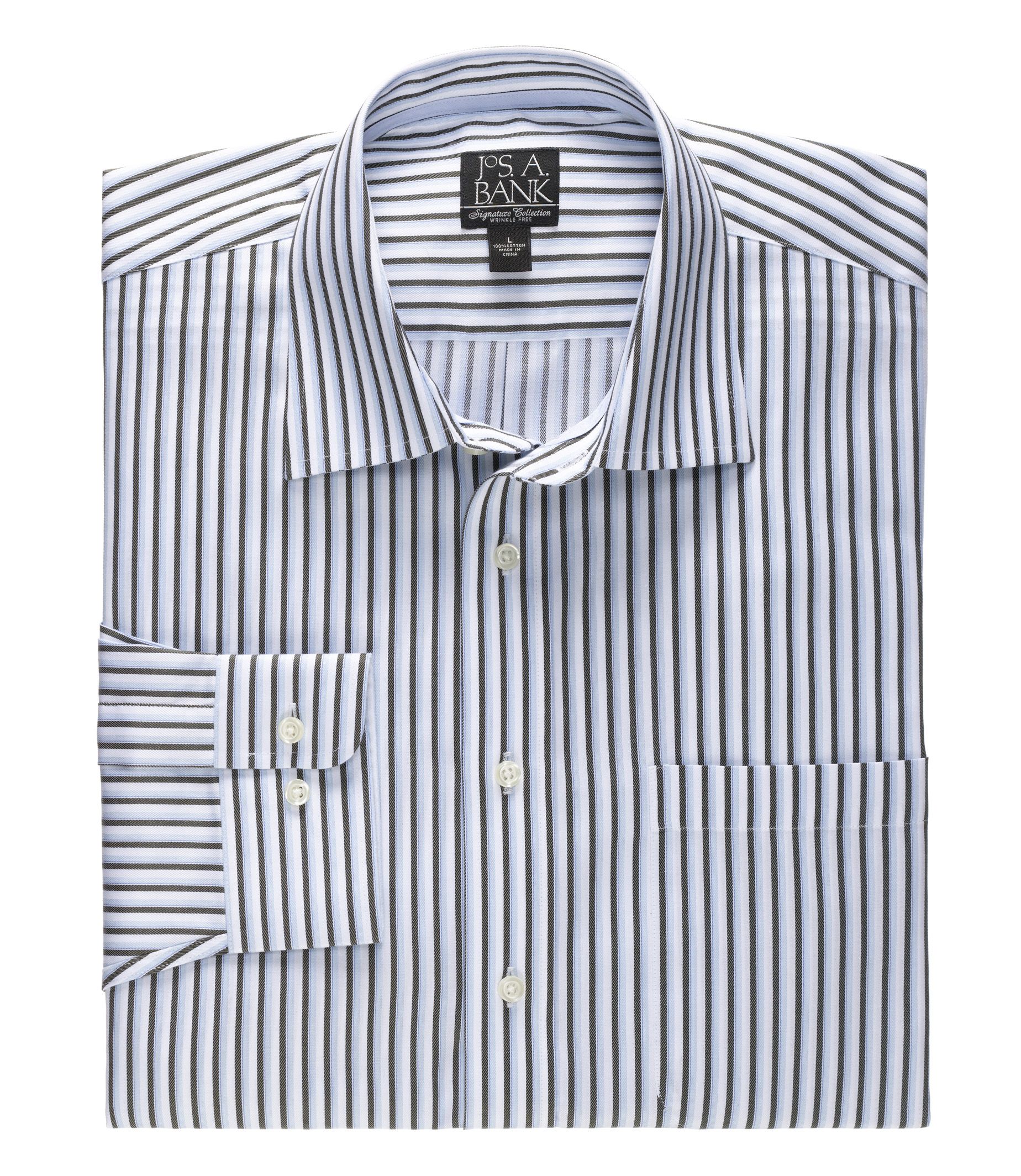 Signature Long-Sleeve Cotton Spread Collar Sportshirt