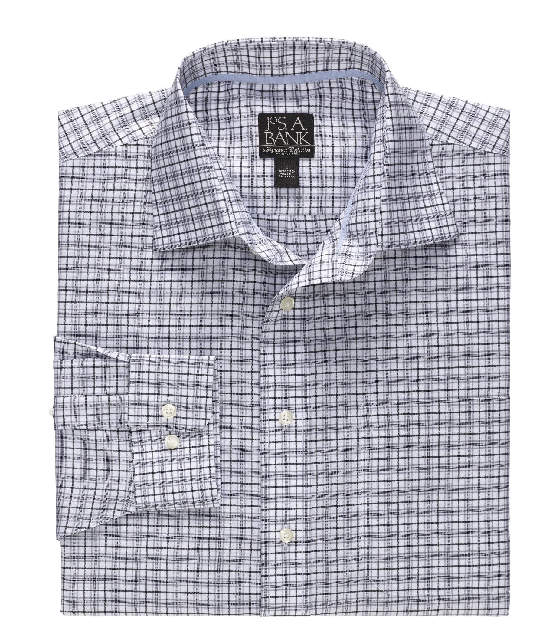 Signature Long-Sleeve Cotton Spread Collar Sportshirt