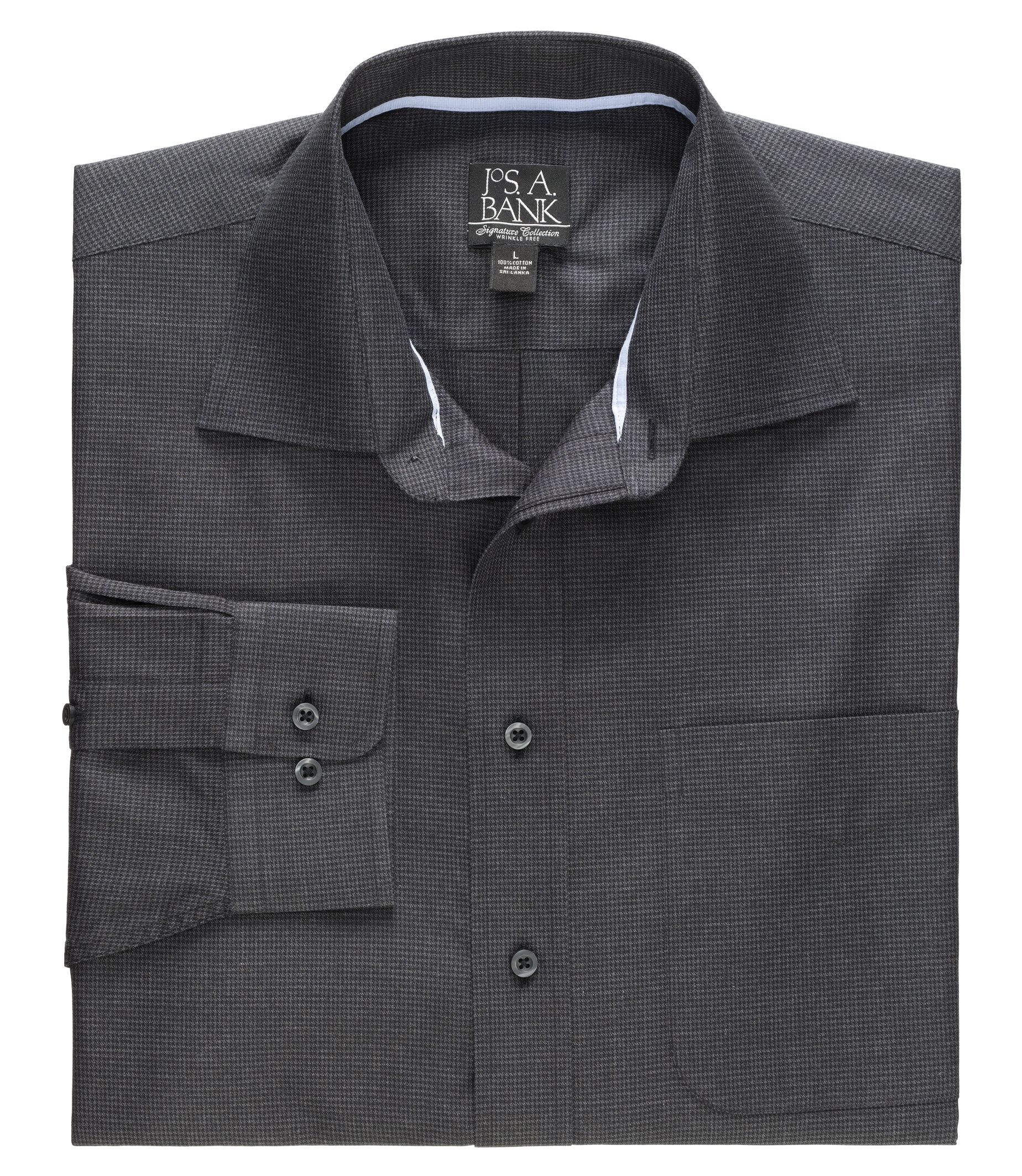 Signature Long-Sleeve Cotton Spread Collar Sportshirt
