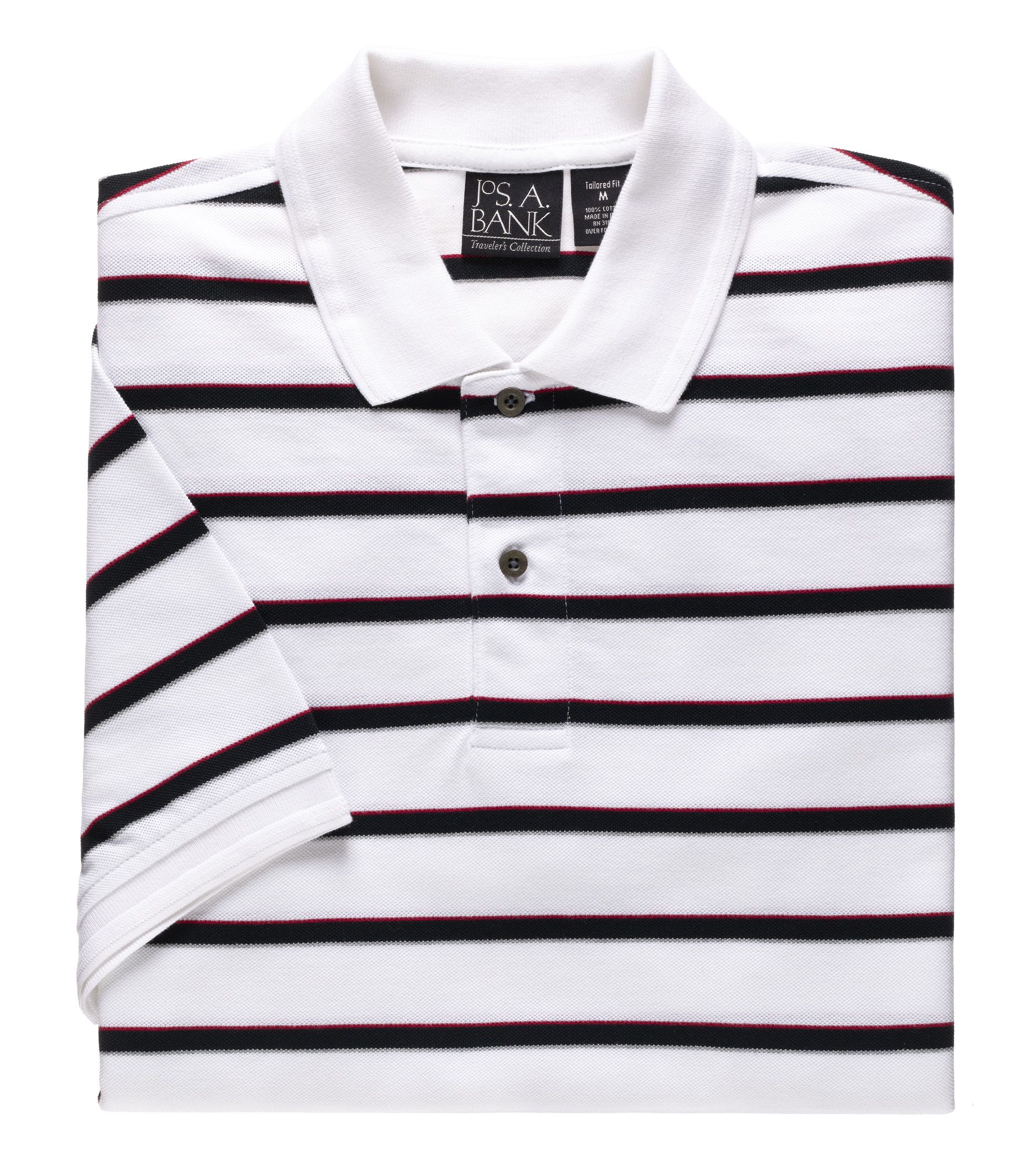 Traveler Tailored Fit Patterned Pique Polo
