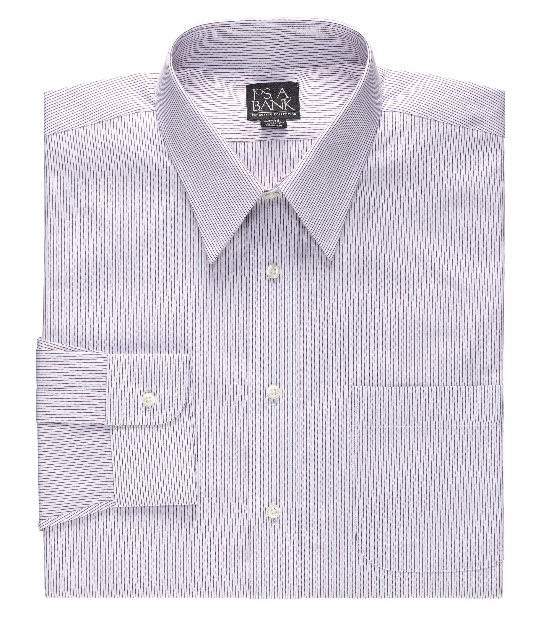 Executive Collection Point Collar Thin Stripe Dress Shirt