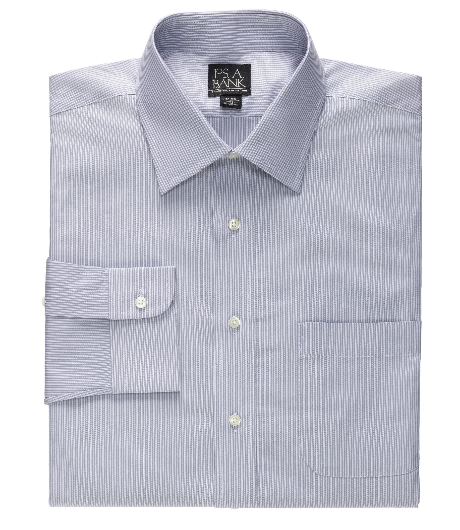 Executive Collection Spread Collar Stripe Dress Shirt
