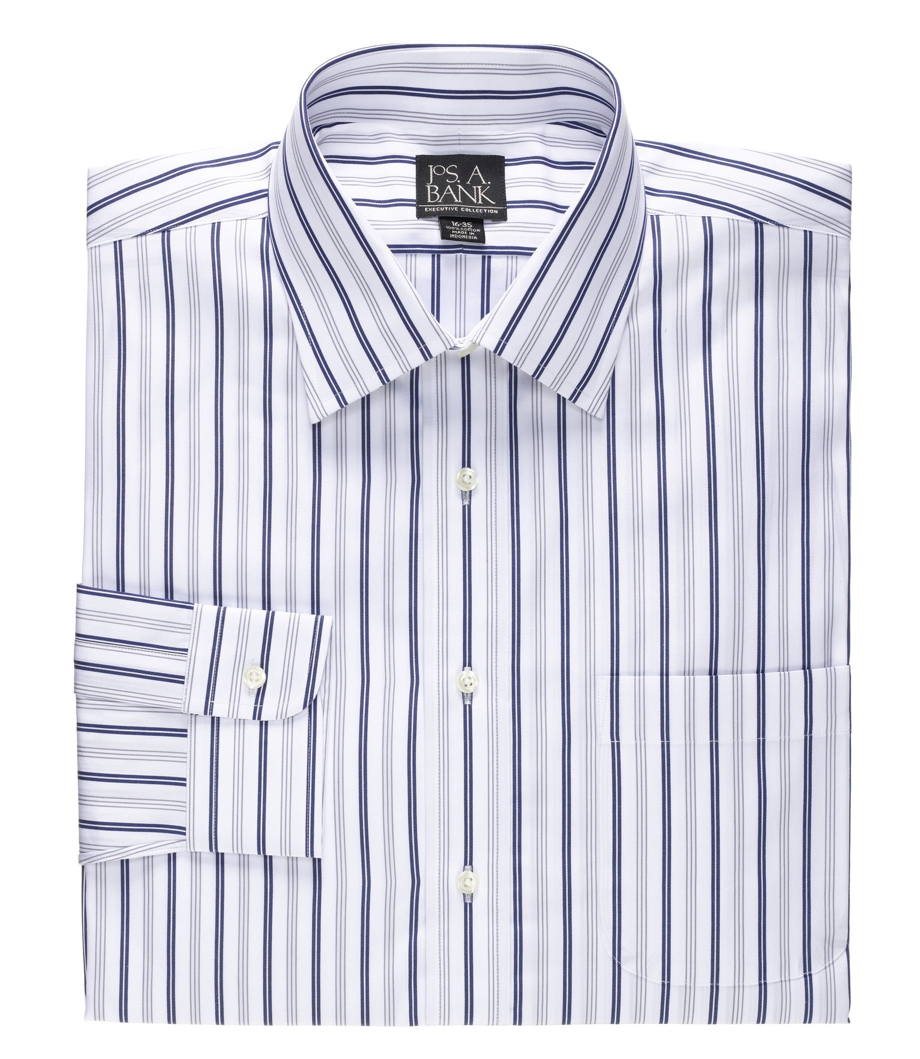Executive Collection Spread Collar Stripe Dress Shirt