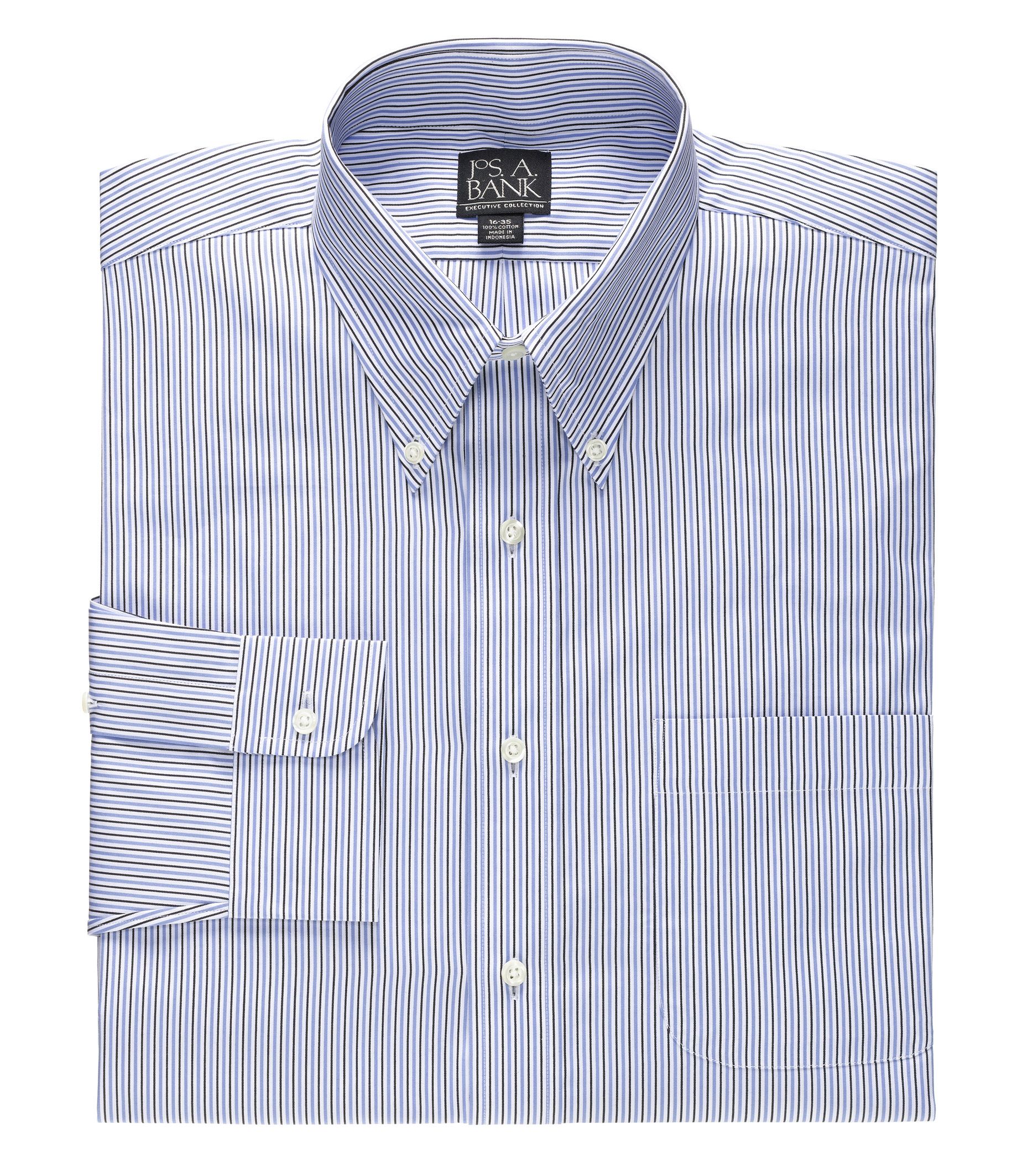 Executive Collection Buttondown Collar Stripe Dress Shirt
