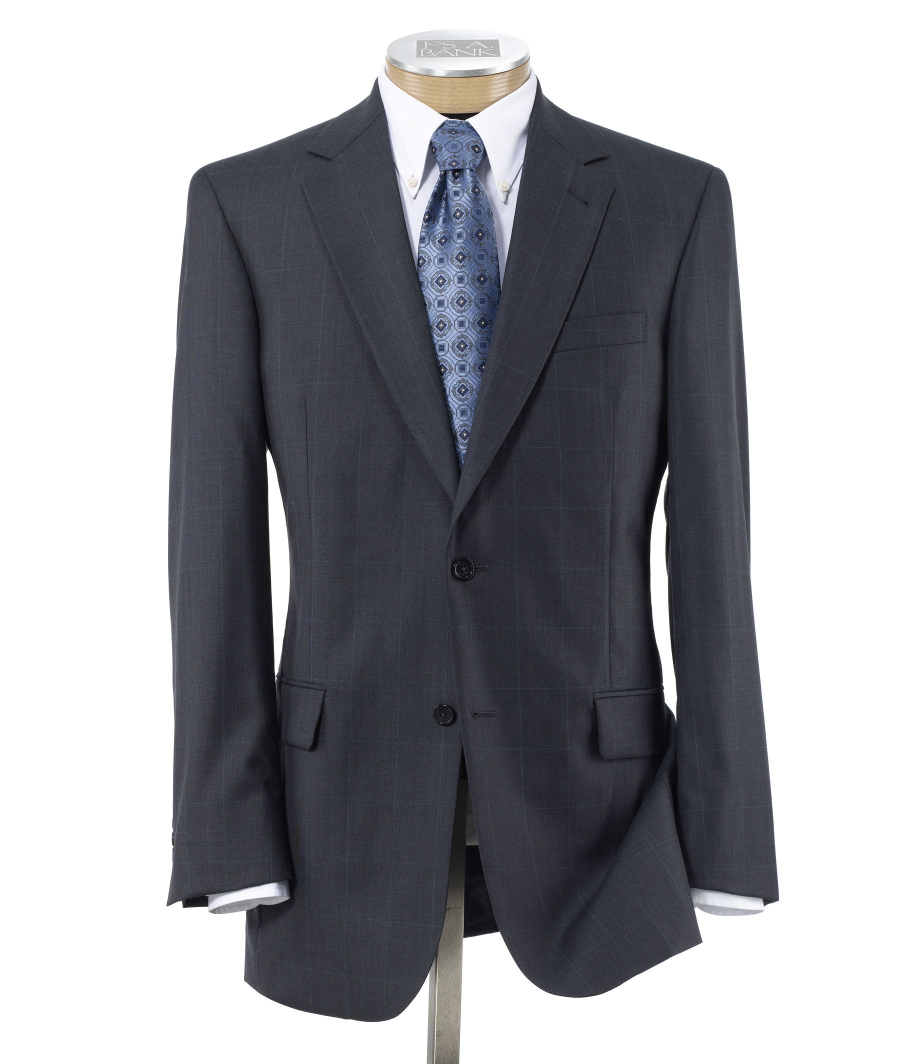 Signature Imperial Wool/Silk Suit with Plain Front Trousers