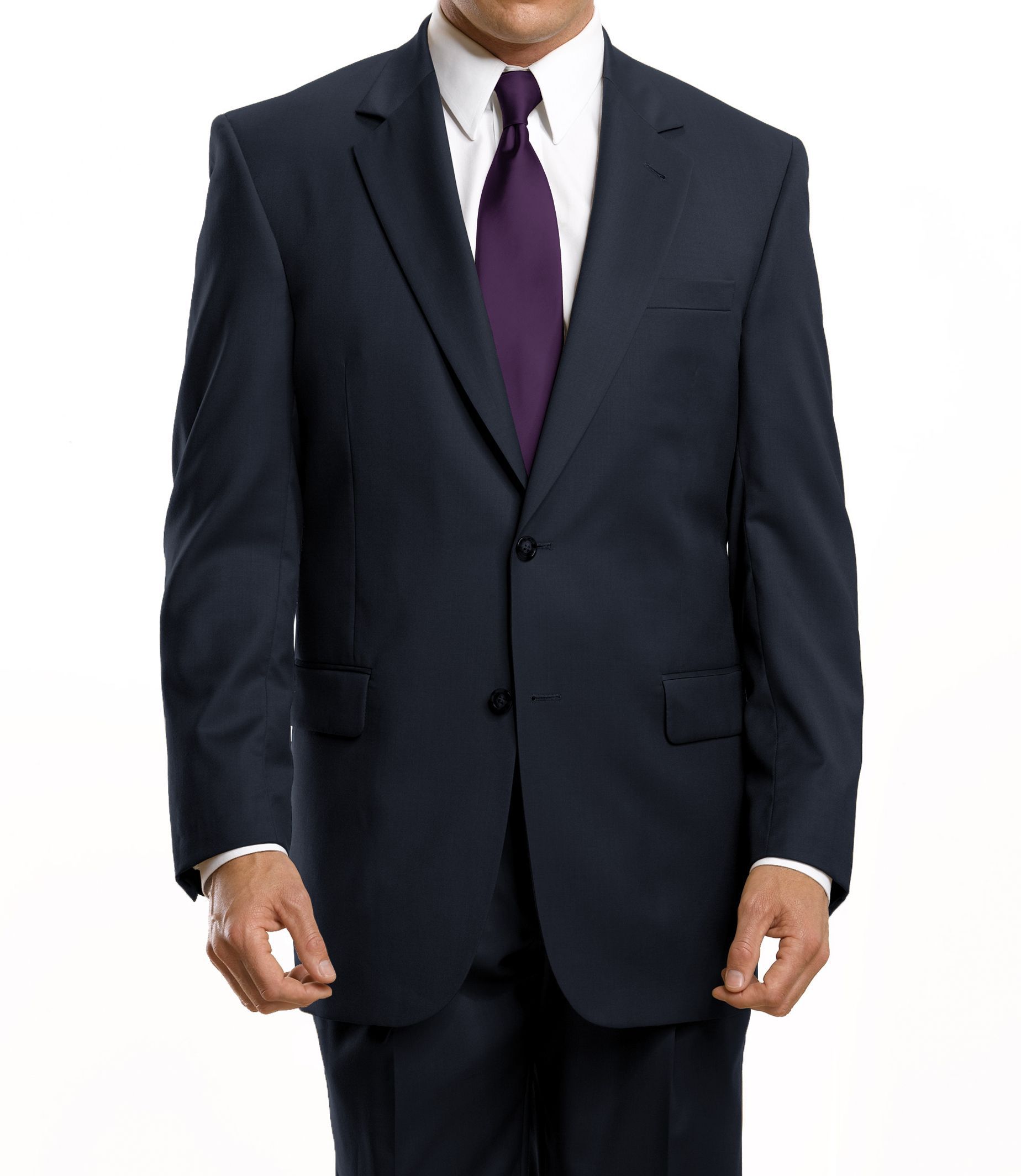 Signature 2-Button Wool Suit With Plain Front Trousers