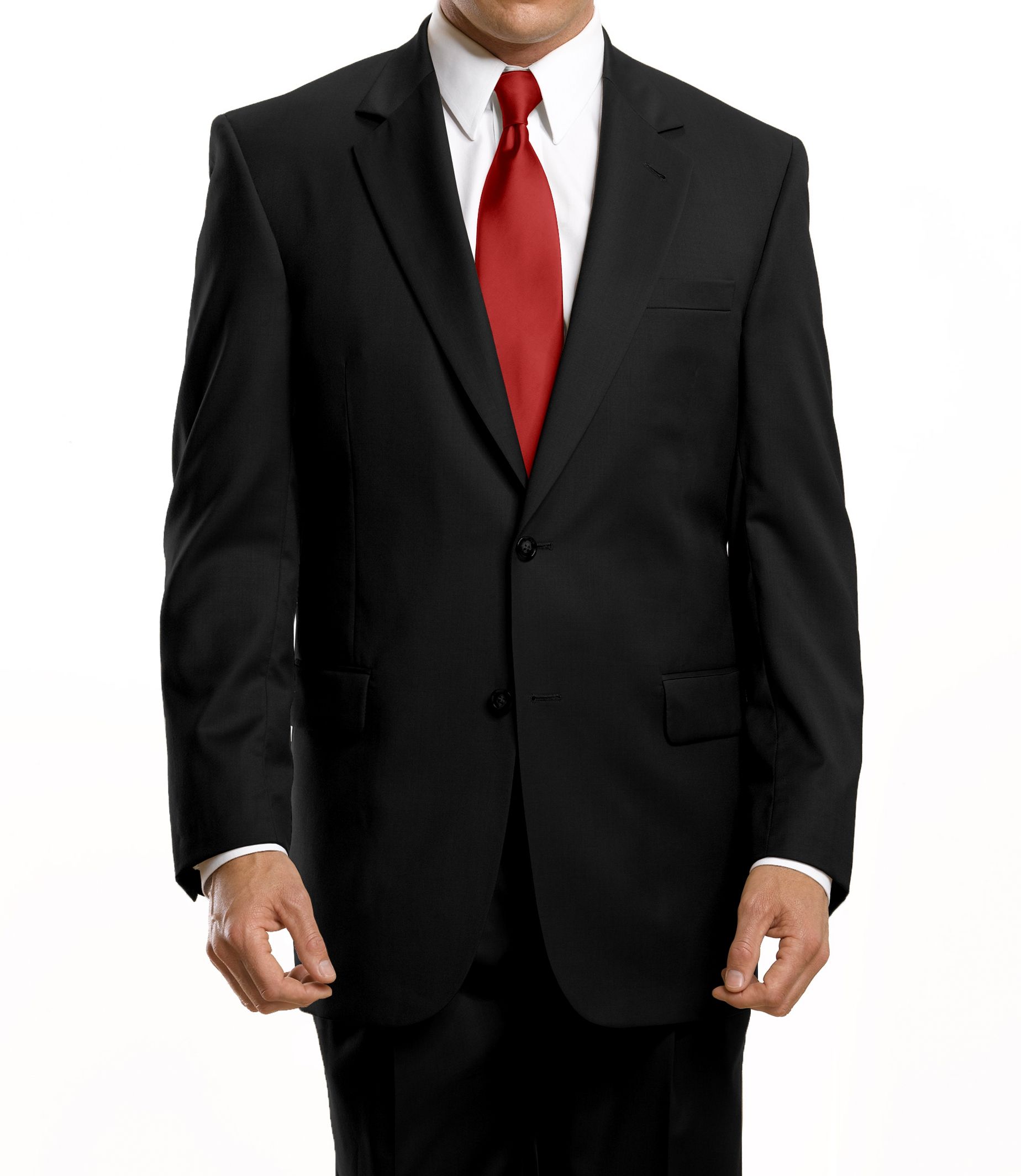 Signature 2-Button Wool Suit With Plain Front Trousers- Sizes 44 X-Long-52