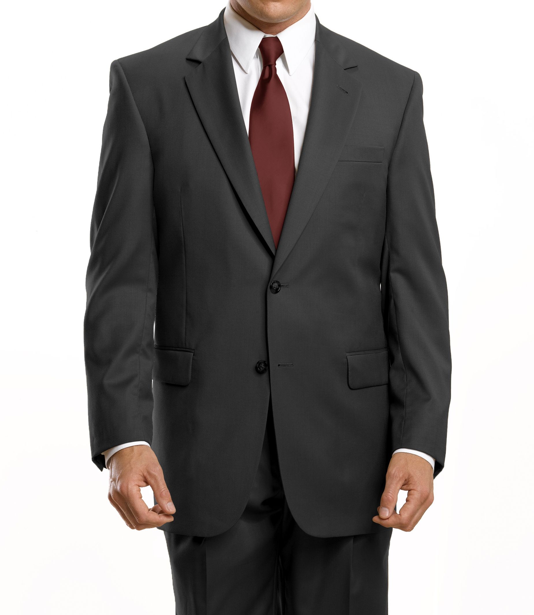 Signature 2-Button Wool Suit With Plain Front Trousers