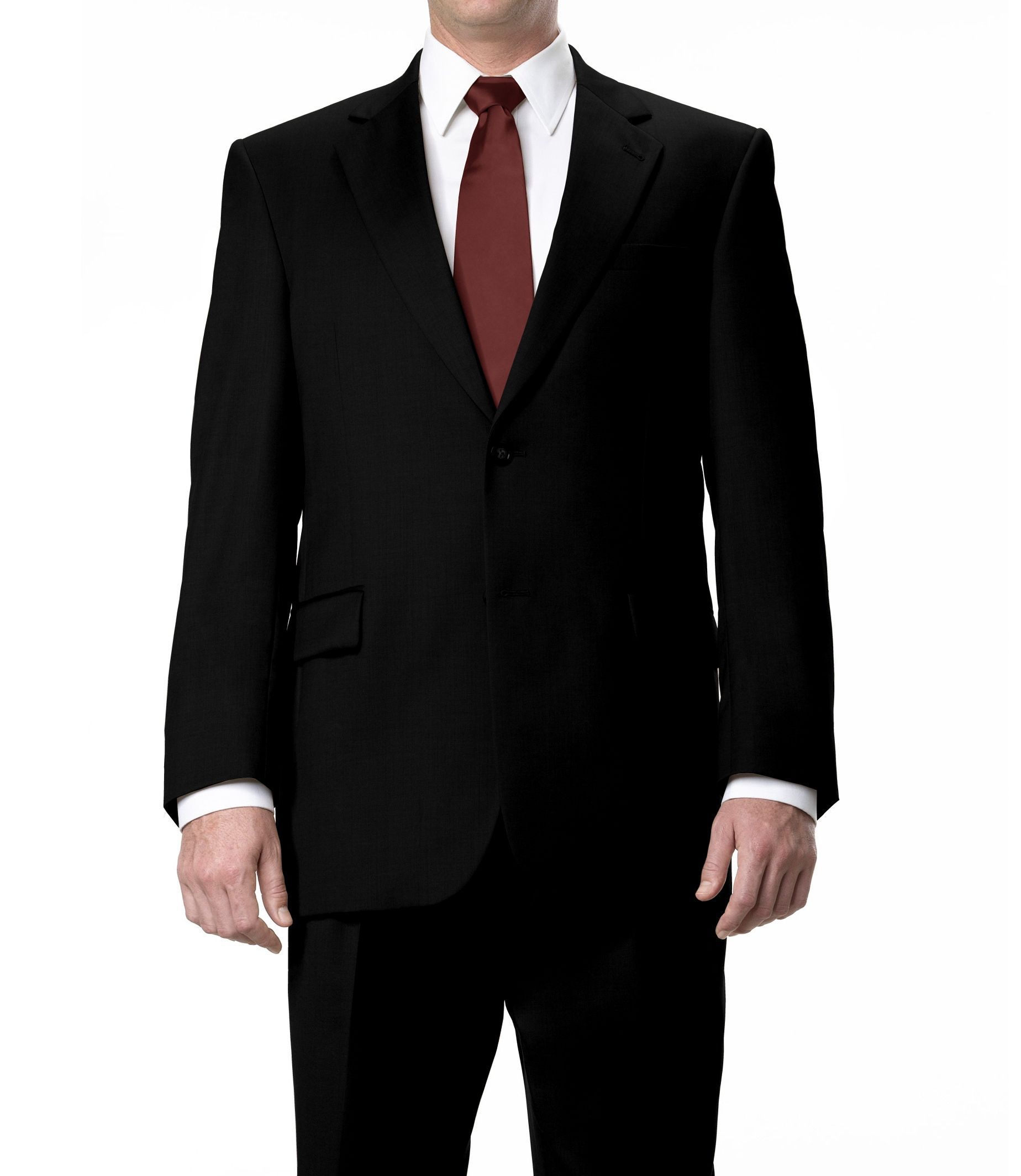 Signature 2-Button Wool Suit with Plain Front Trousers