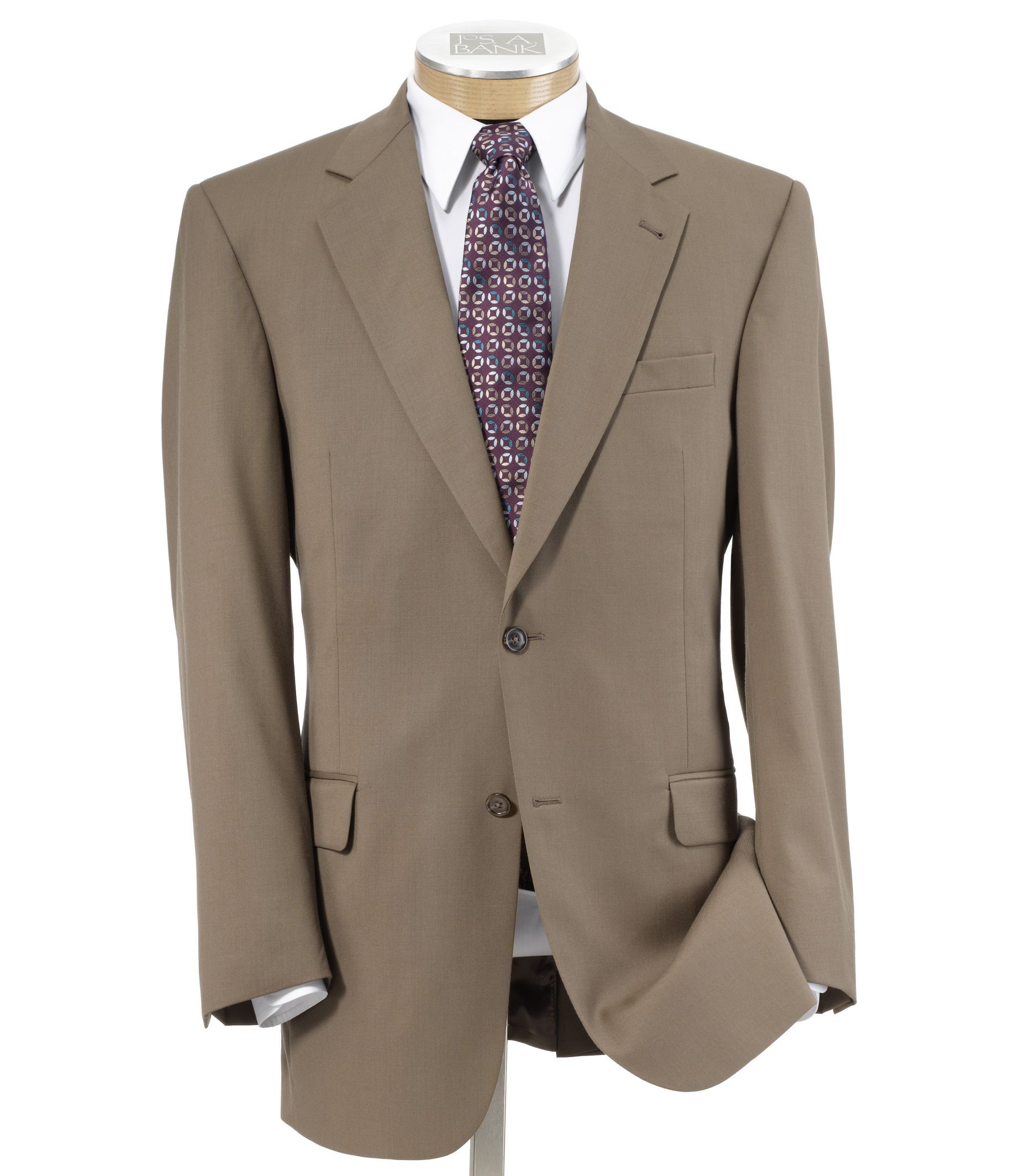 Signature 2-Button Wool Suit with Plain Front Trousers