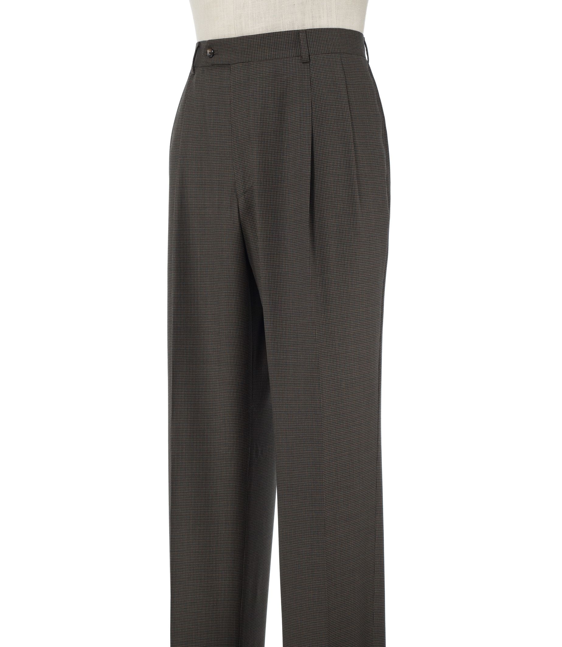 Executive Wool Patterned Pleated Front Trouser