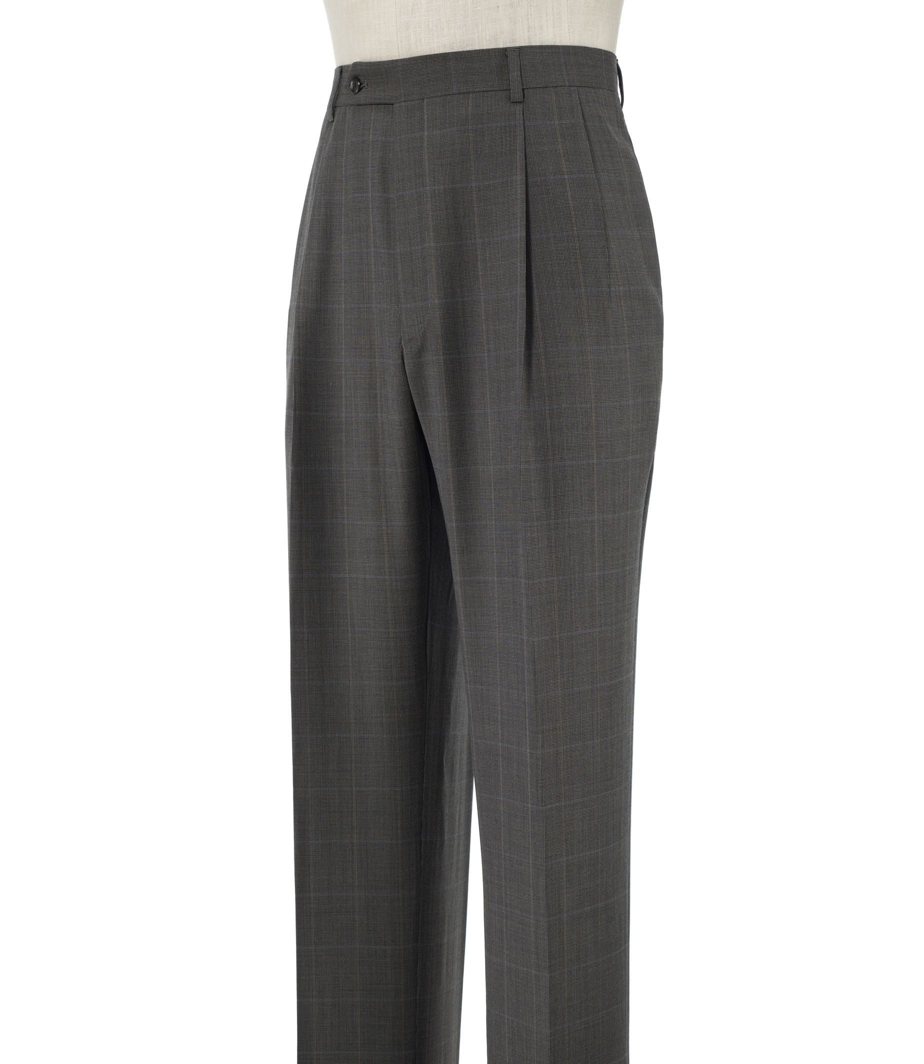 Executive Wool Patterned Pleated Front Trouser