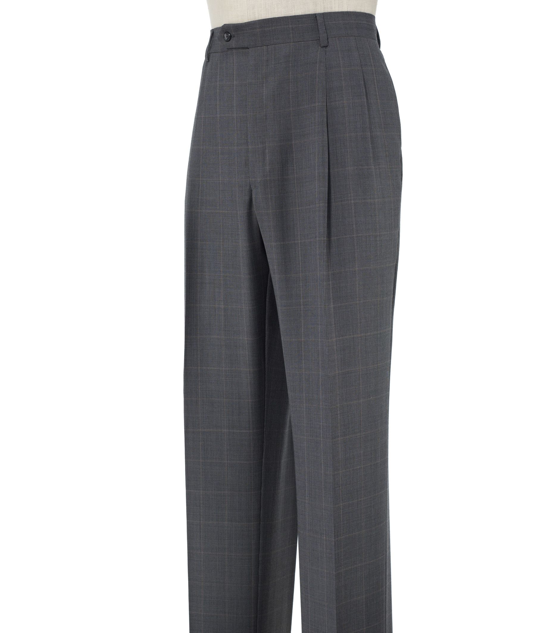 Executive Wool Patterned Pleated Front Trouser