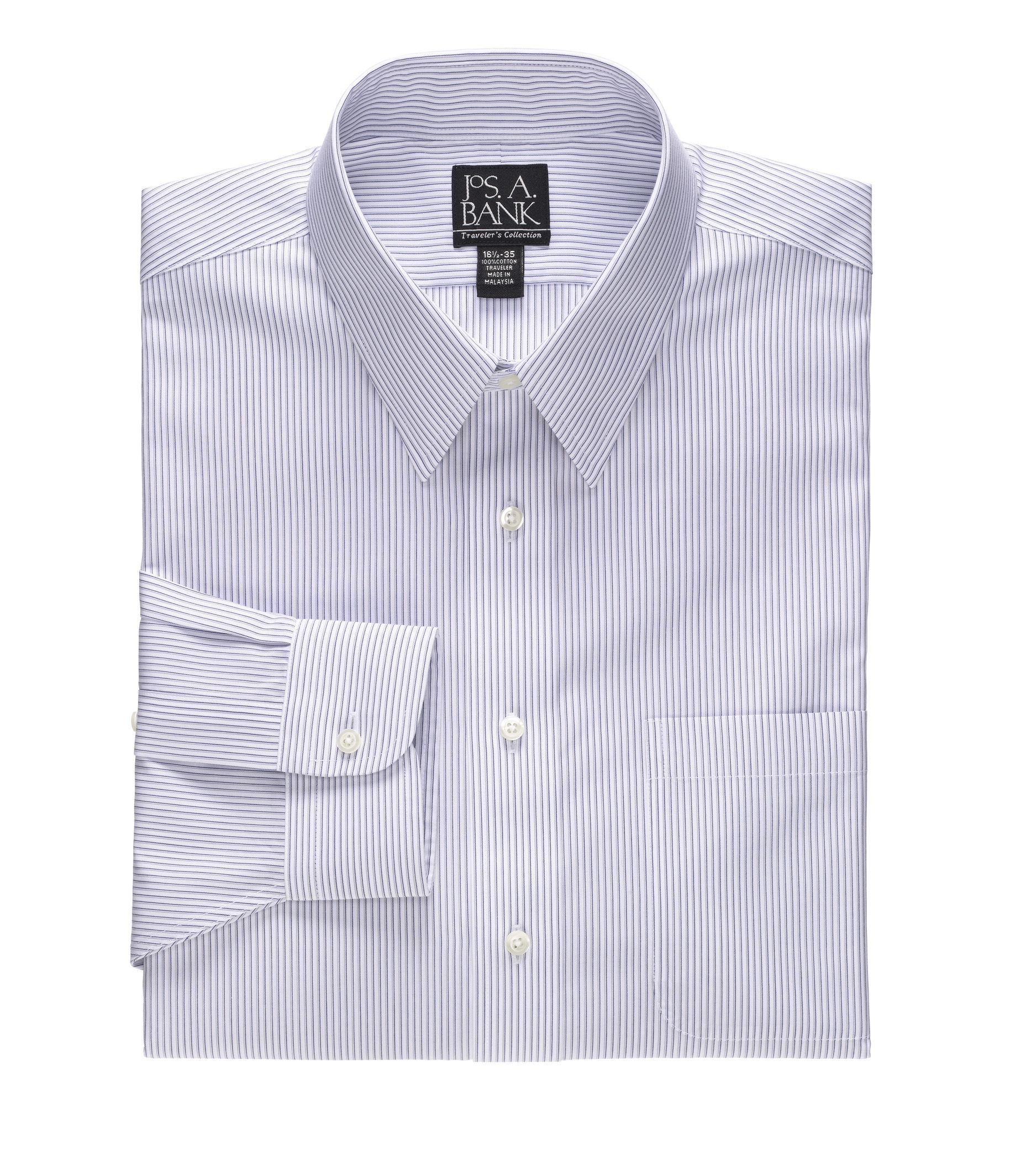 Traveler Point Collar Stripe Dress Shirt
