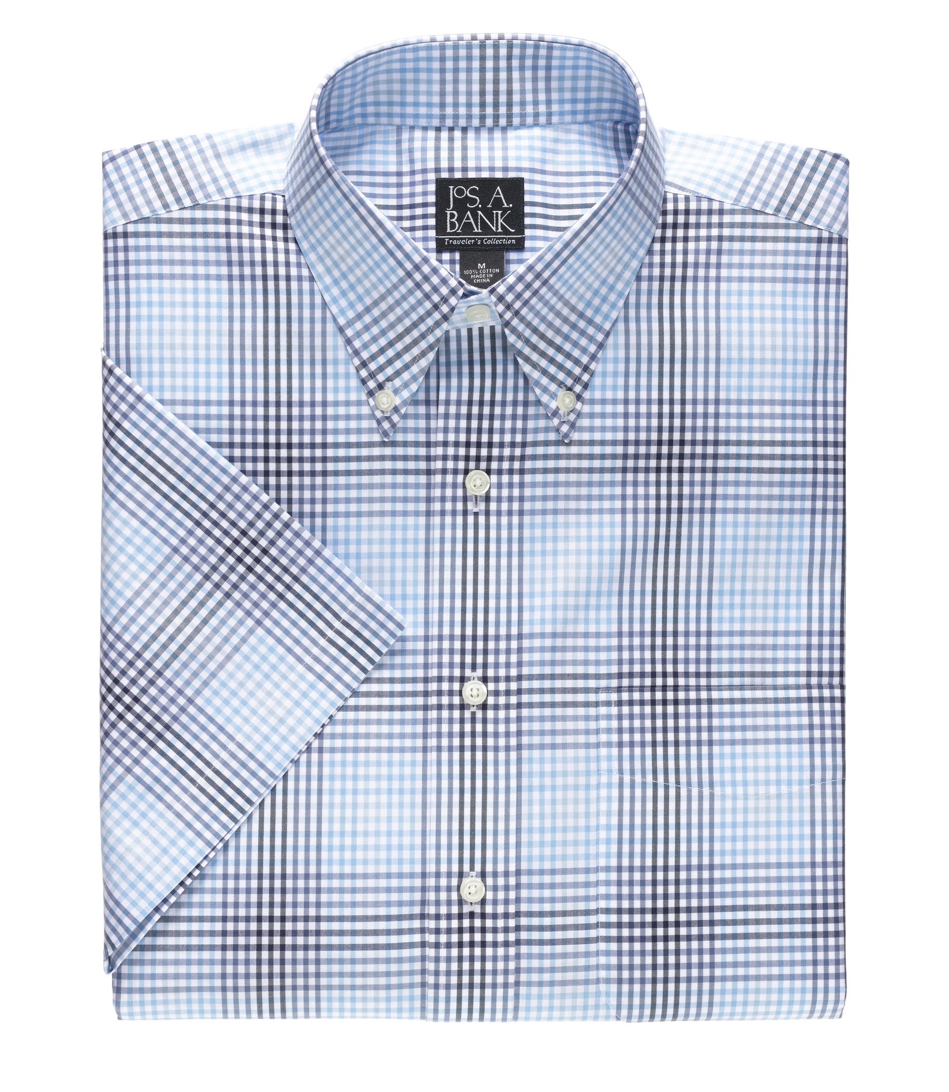 Traveler S/S Buttondown Patterned Cotton Sportshirt