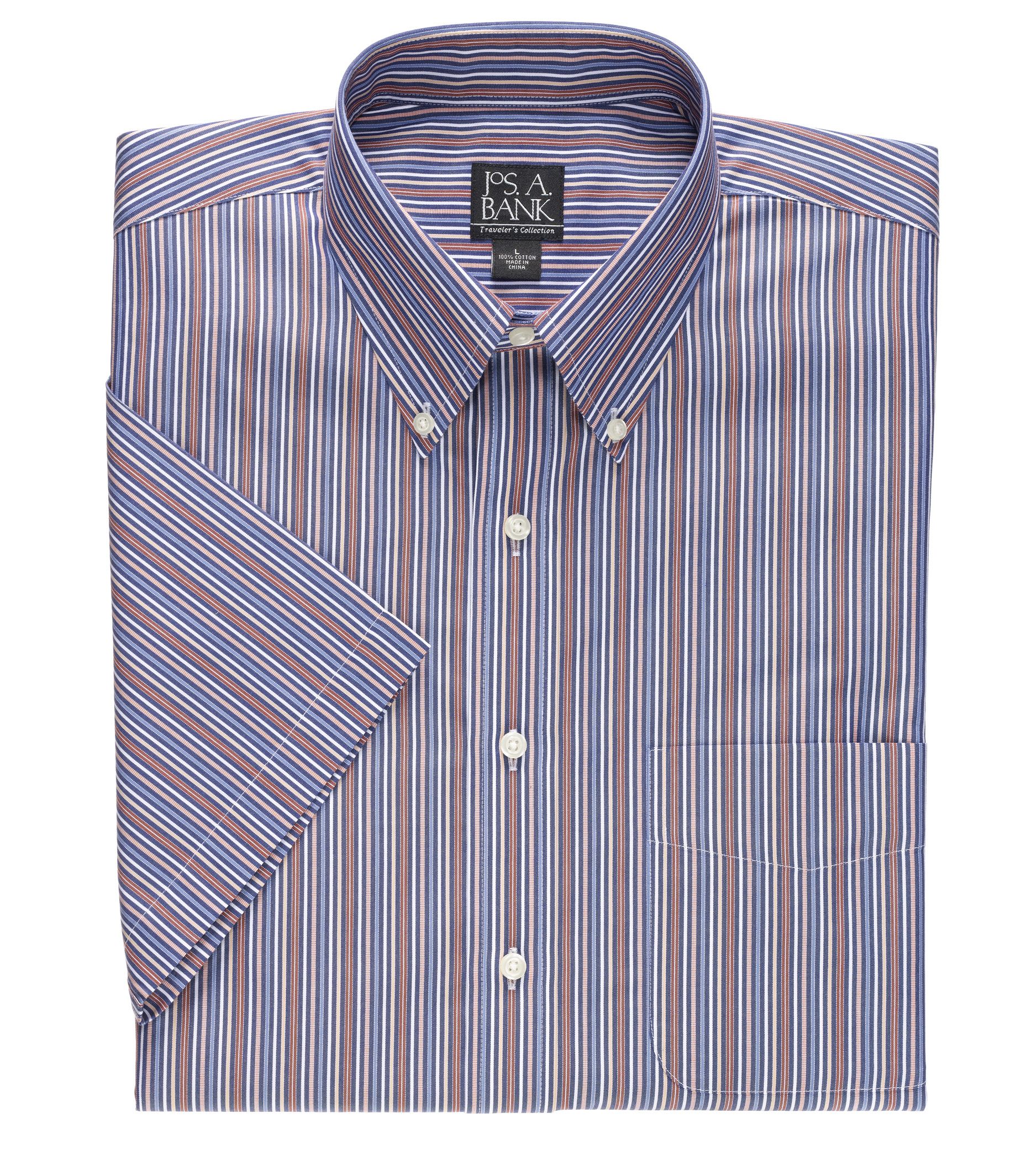 Traveler Tailored Fit S/S Patterned Cotton Sportshirt