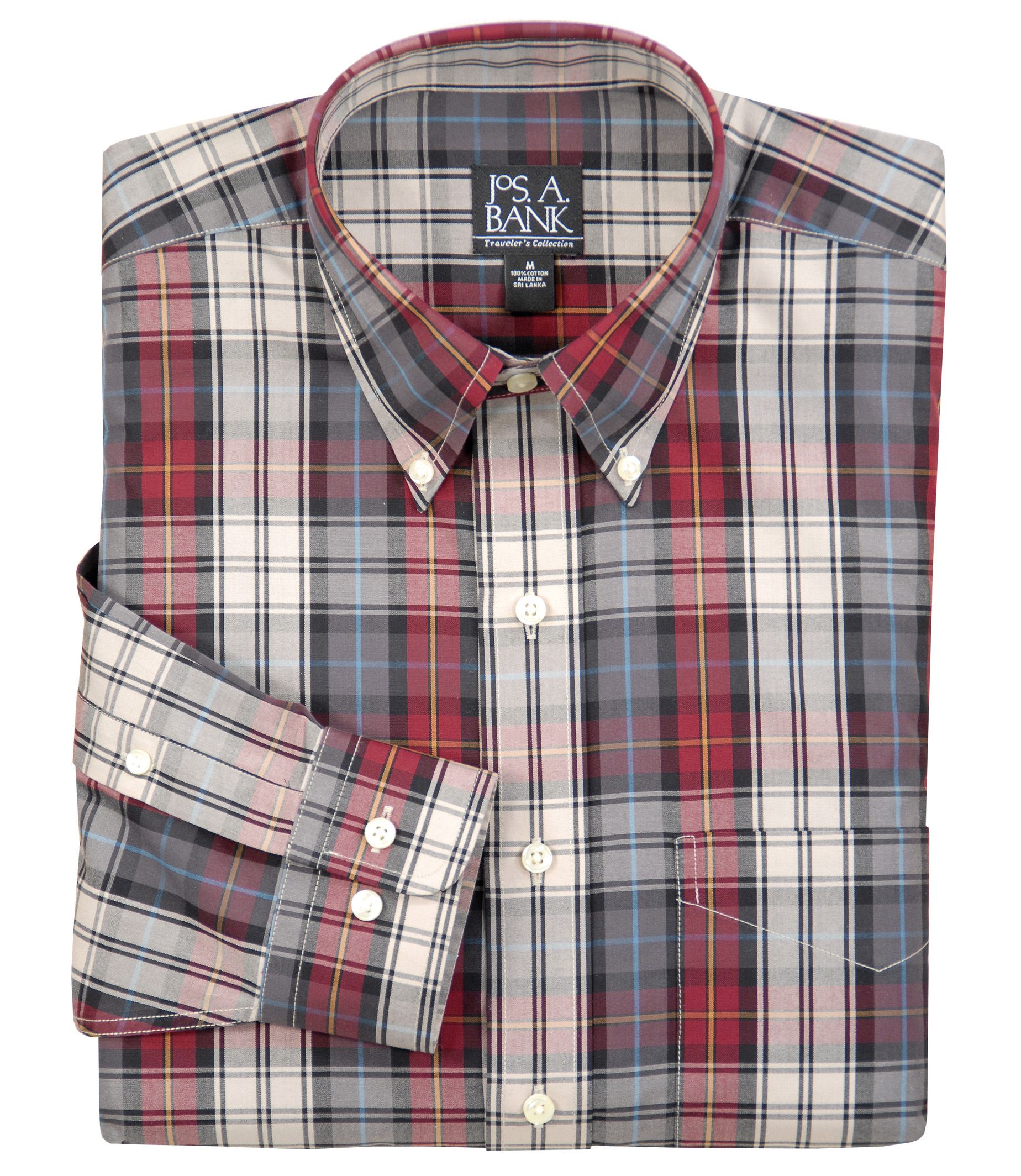Traveler Buttondown Collar Tartan Plaid Sportshirt Big/Tall