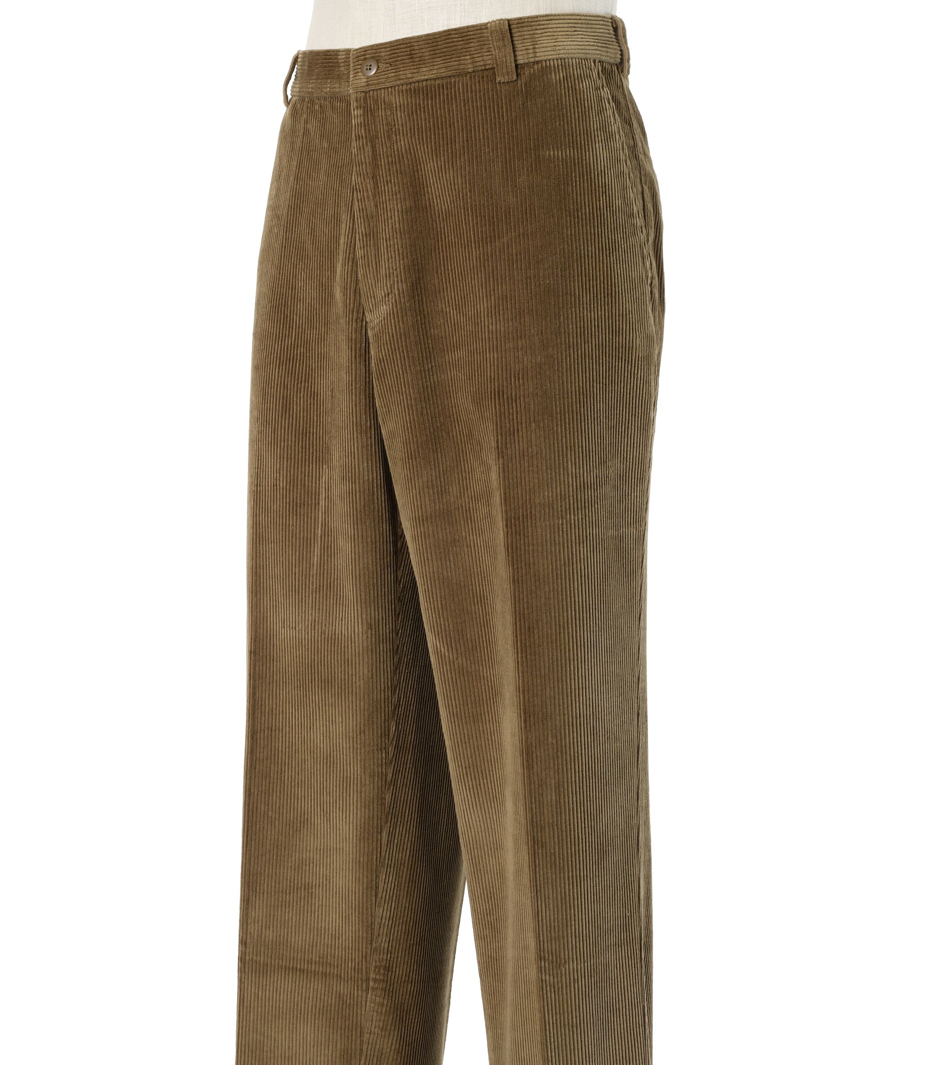 Colorfast Casual Corduroy Plain Front Pants- Sizes 44-48