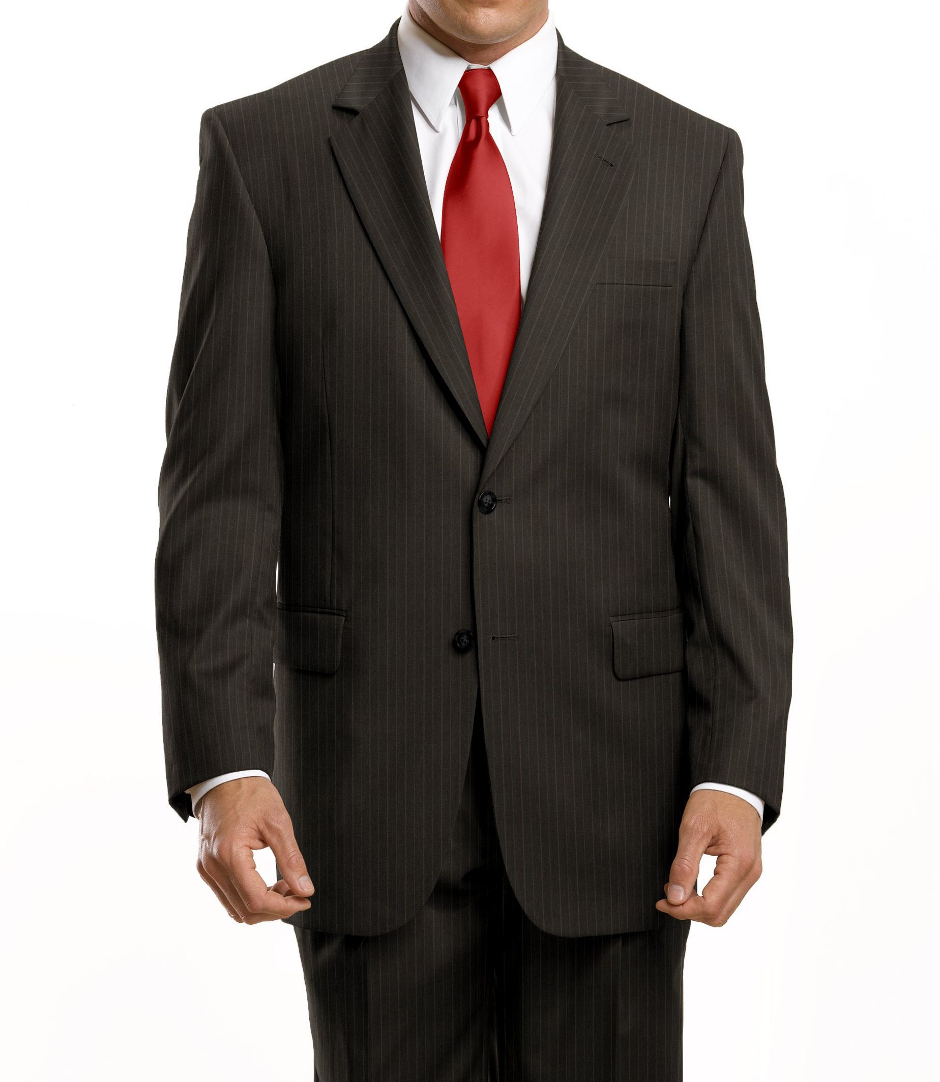 Executive 2-Button Wool Suit with Plain Front Trousers