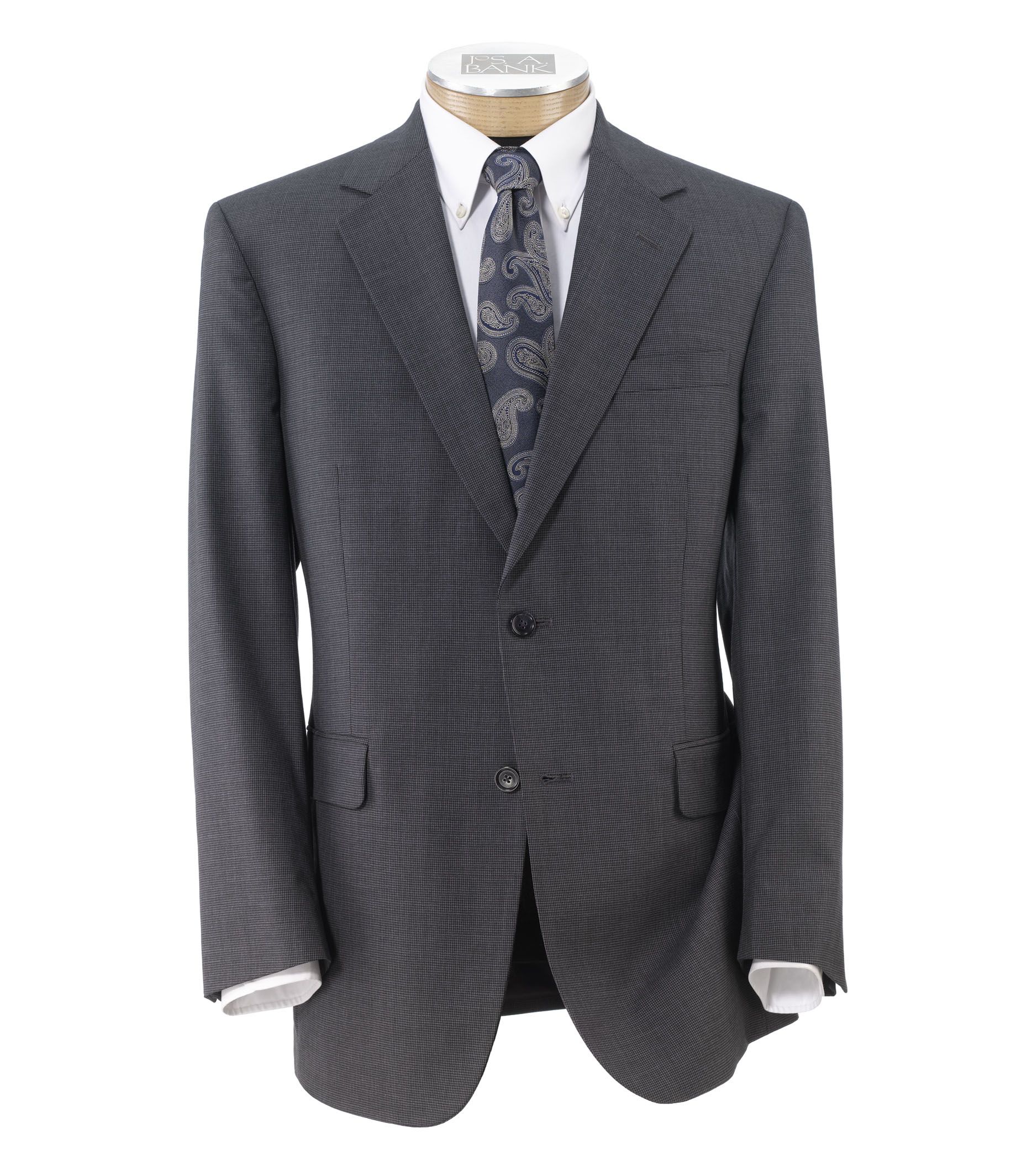 Executive 2-Button Wool Suit with Pleated Trousers