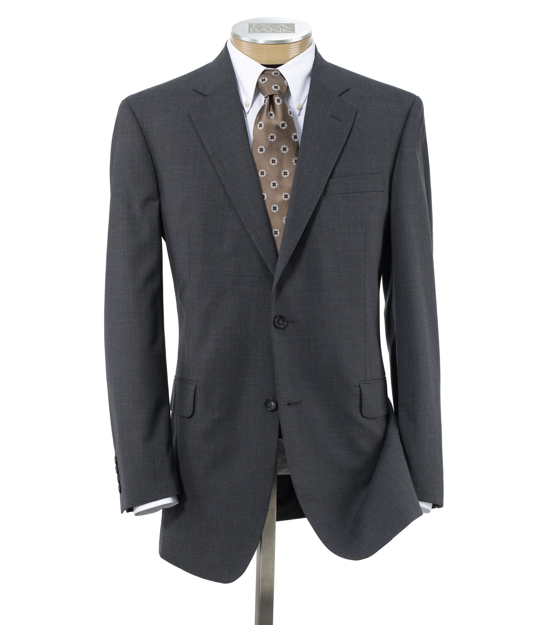 Executive 2-Button Wool Suit with Plain Front Trousers