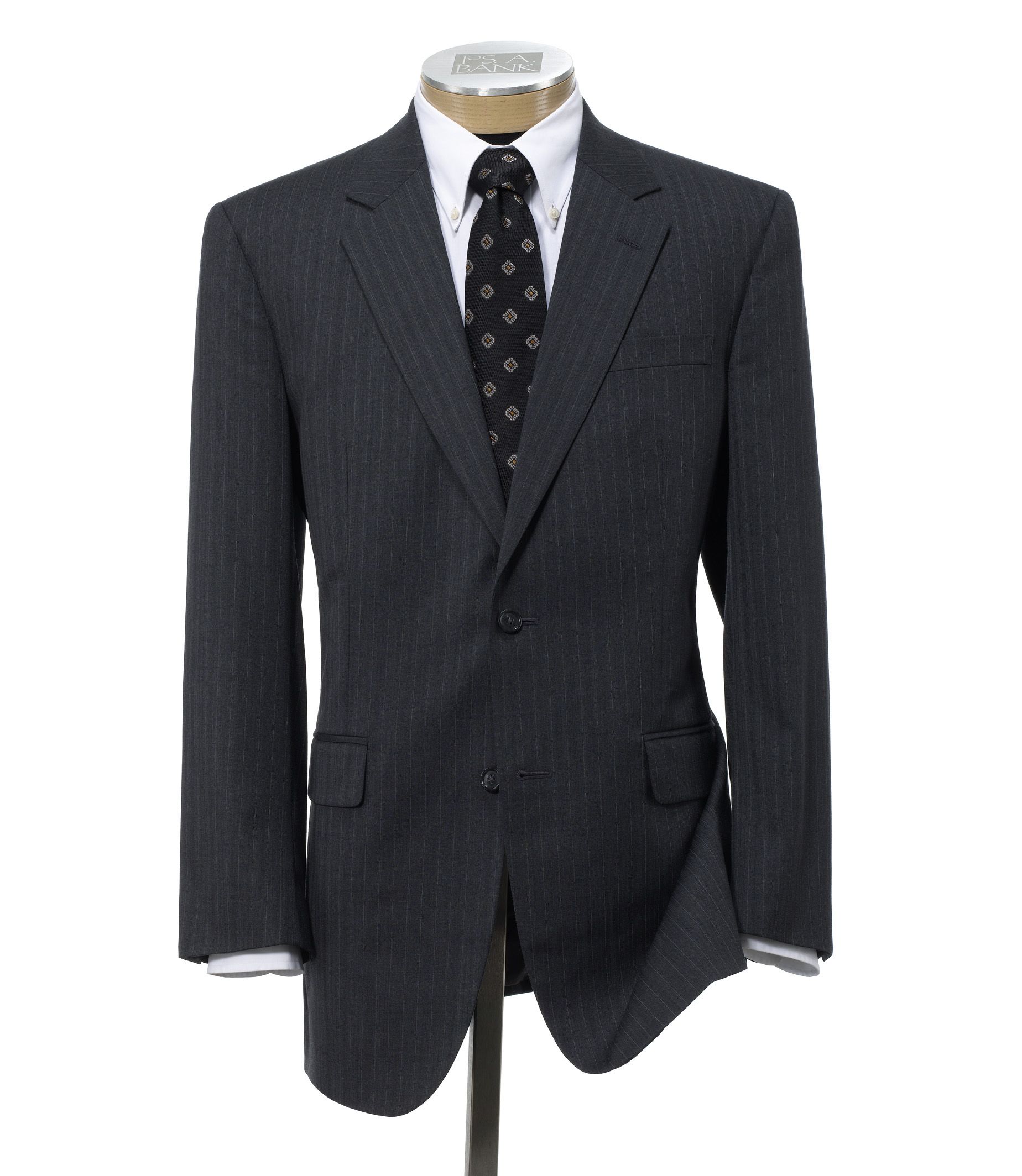Executive 2-Button Wool Suit with Plain Front Trousers - Sizes 44 X-Long-52