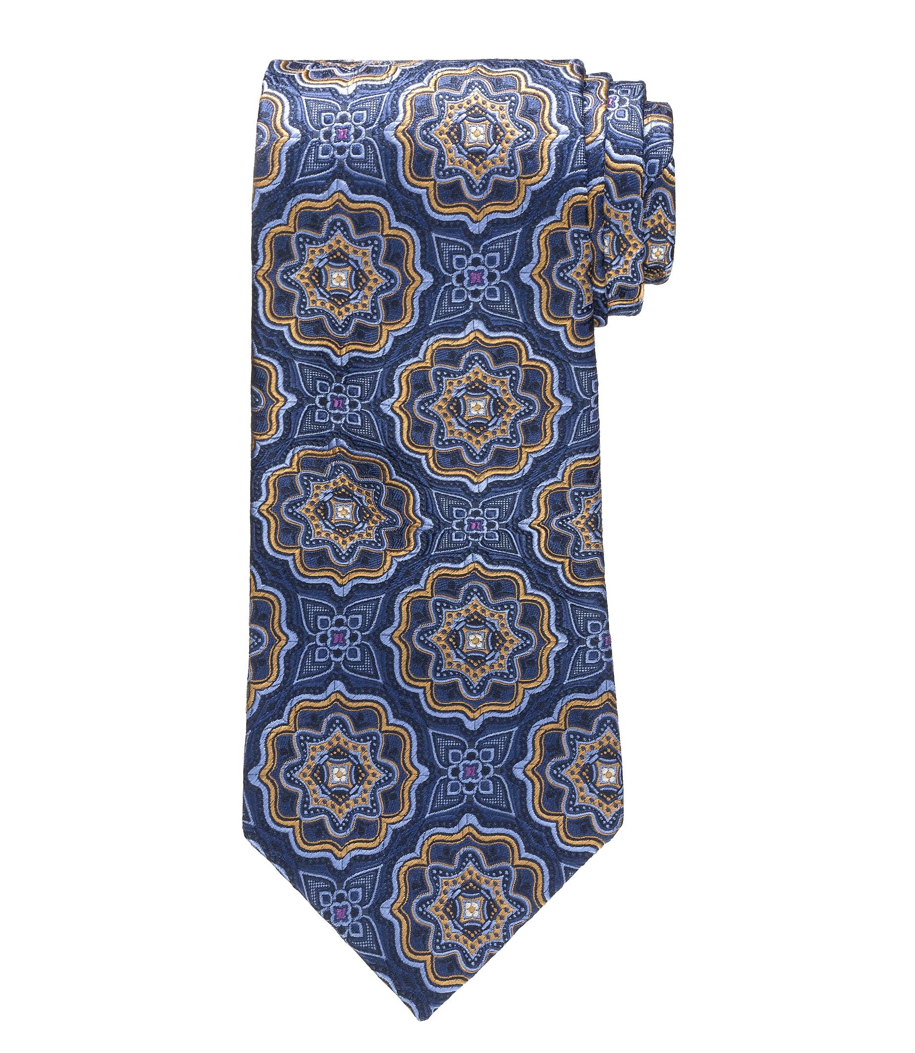 Signature Gold Large Circle Medallion Tie 64" Long