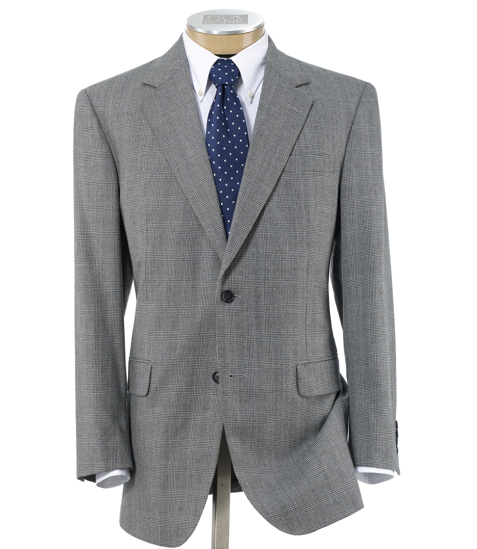 Executive 2-Button Wool Suit with Pleated Trousers- Sizes 44 X-Long-52