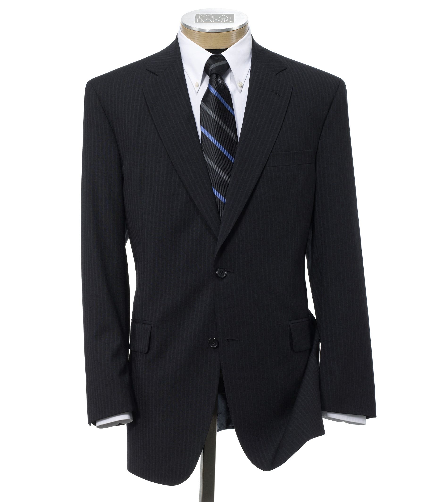 Executive 2-Button Wool Suit with Pleated Trousers- Sizes 44 X-Long-52