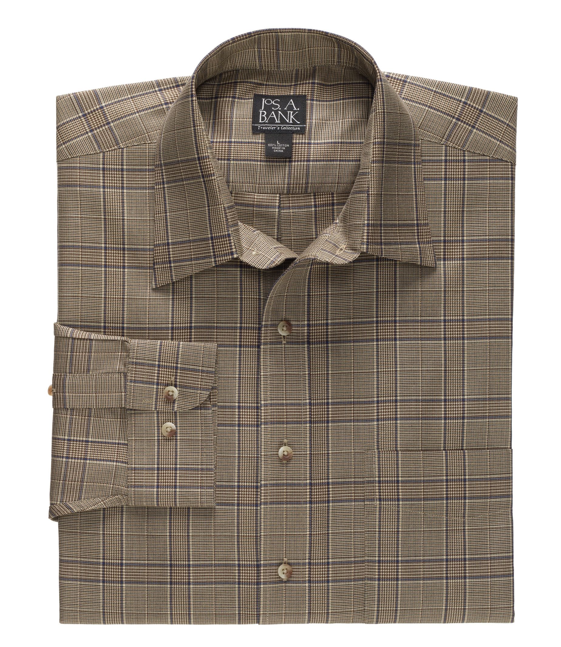 Traveler Patterned Poplin Point Collar Sportshirt