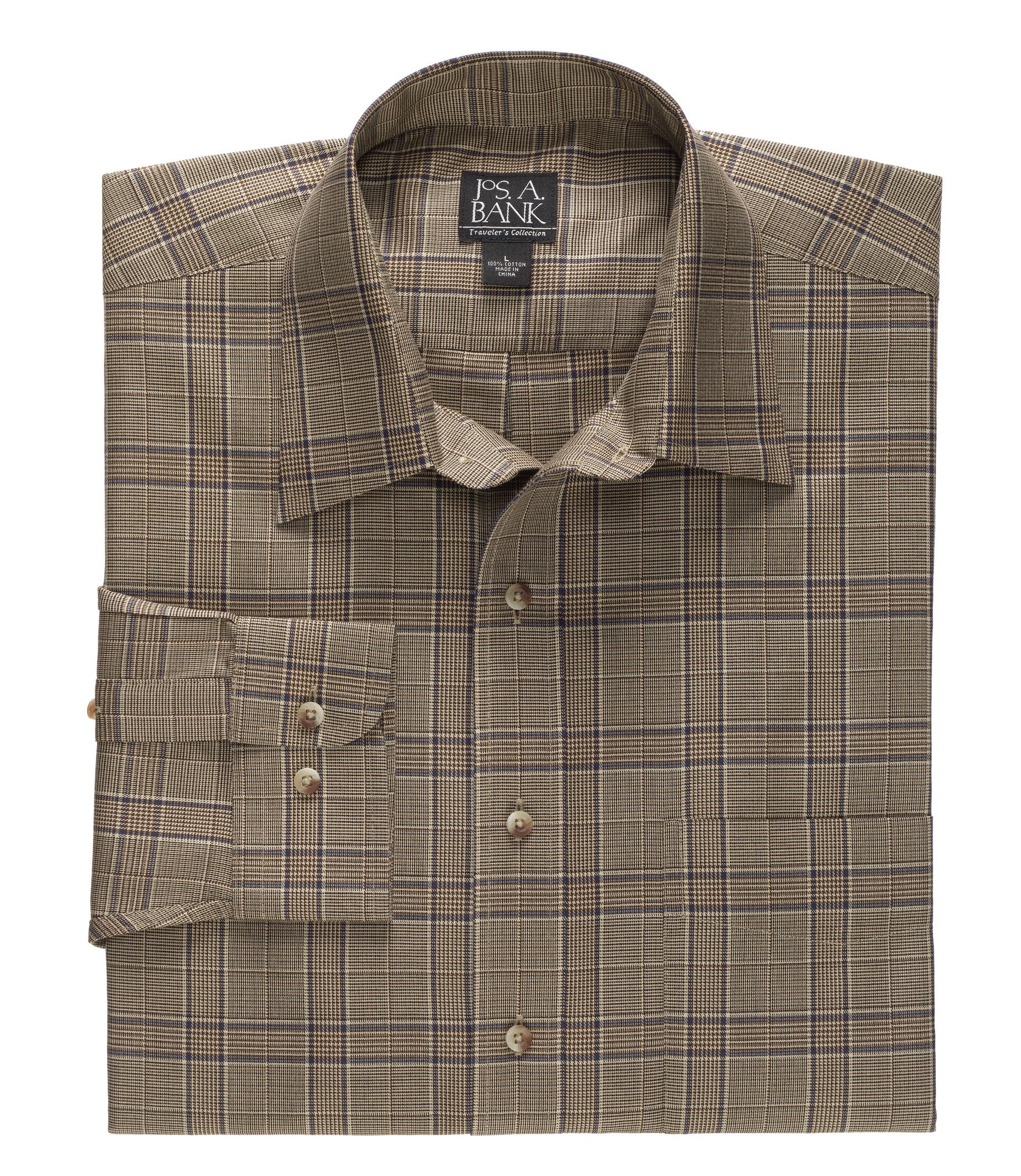 Traveler Long Sleeve Point Collar Tailored Fit Sportshirt