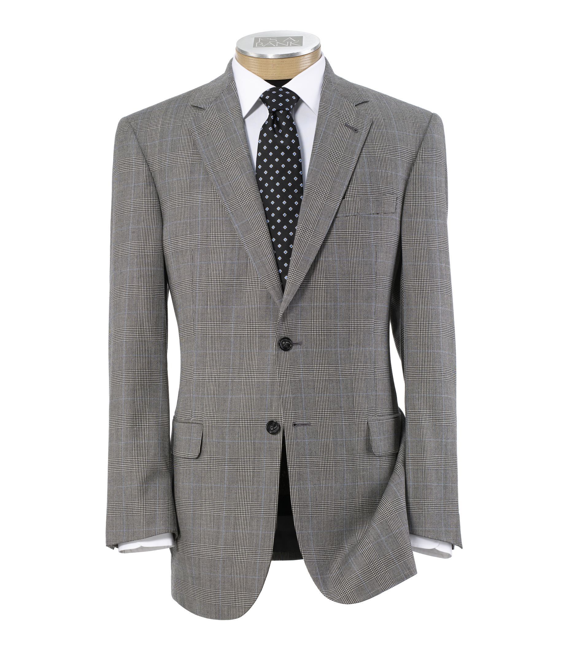 Signature 2-Button Wool Pattern Suit with Pleated Trousers Regal Fit
