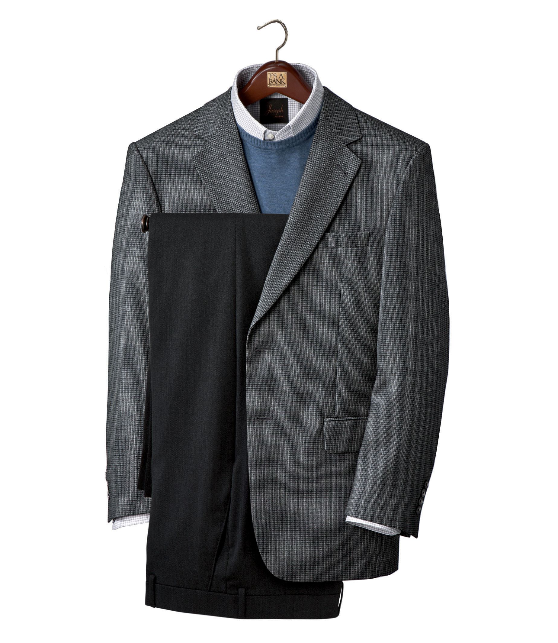 Joseph A. Bank 2 Button Coat Set with Plain Front Trousers- Sizes 44-52